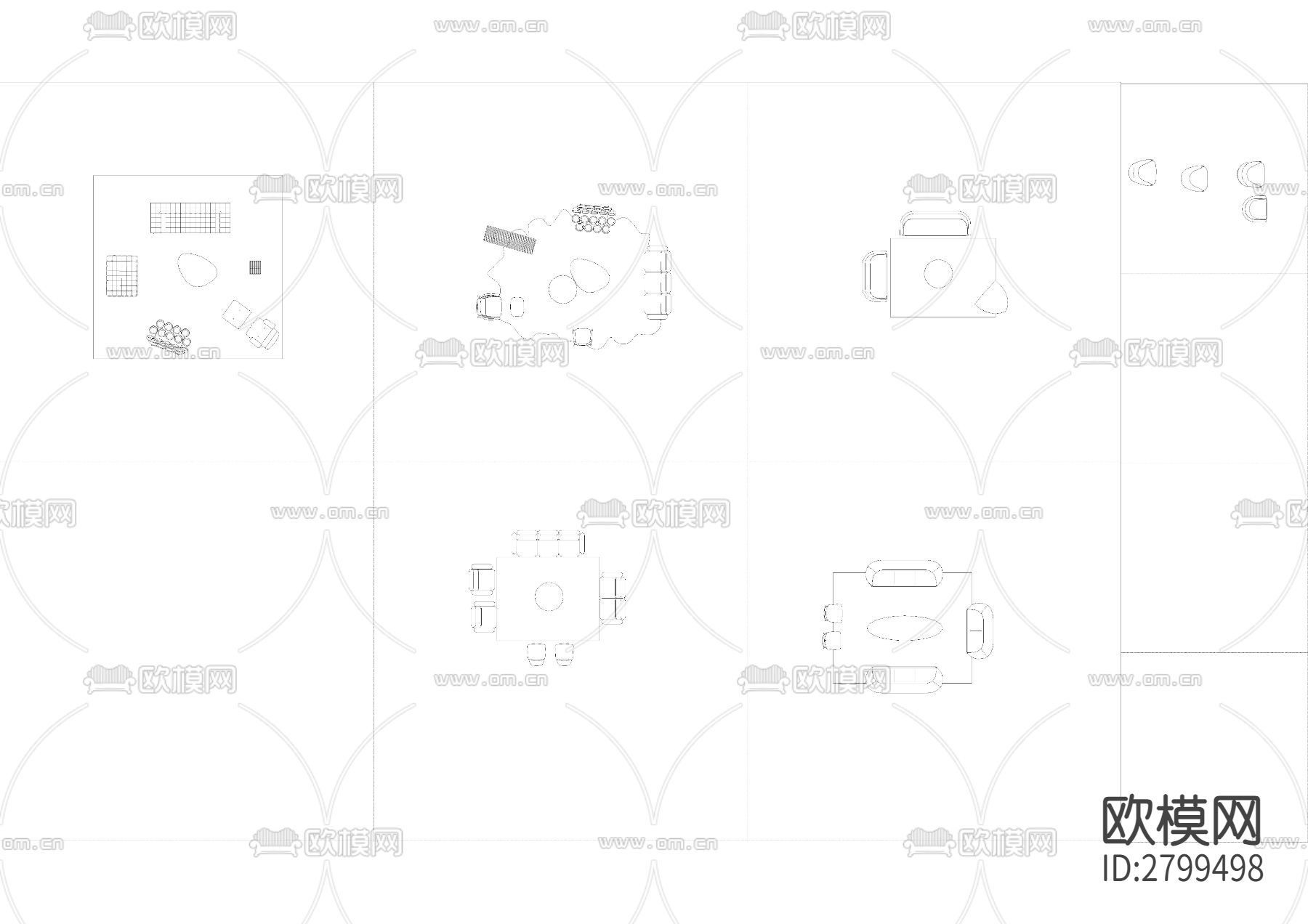 美国Herman Miller 平面组合cad图库下载（渲染图1）