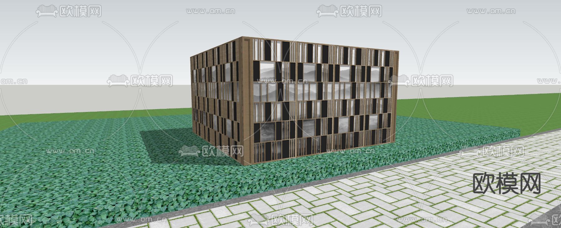 现代户外电箱su模型下载（渲染图2）