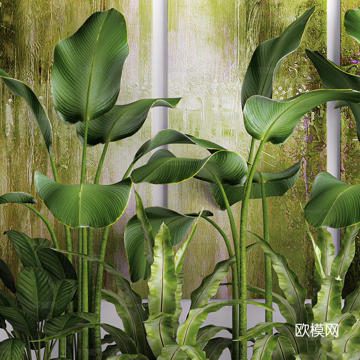 新中式绿植盆栽3d模型