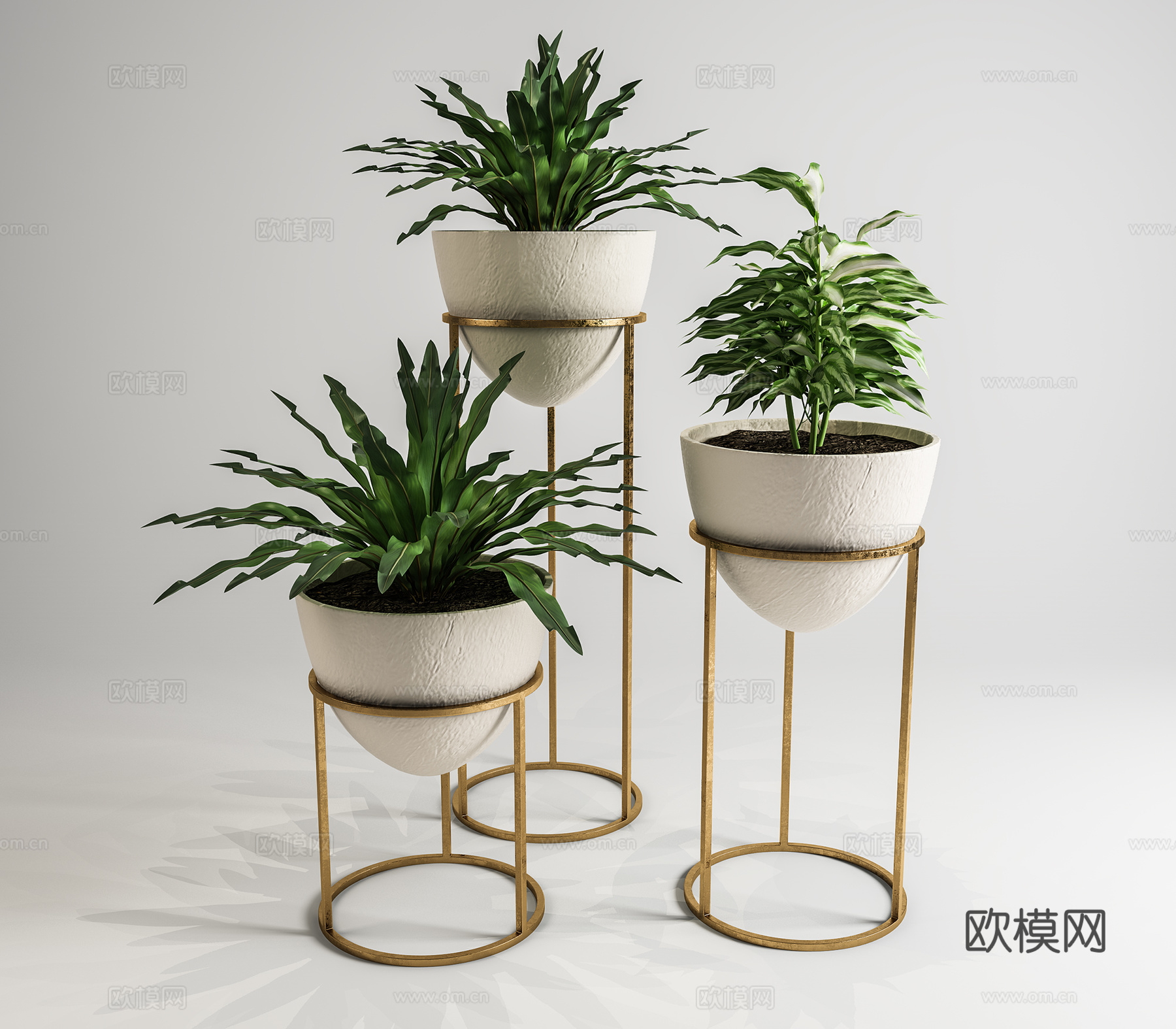 现代绿植  植物装饰组合 室内盆栽盆景su模型