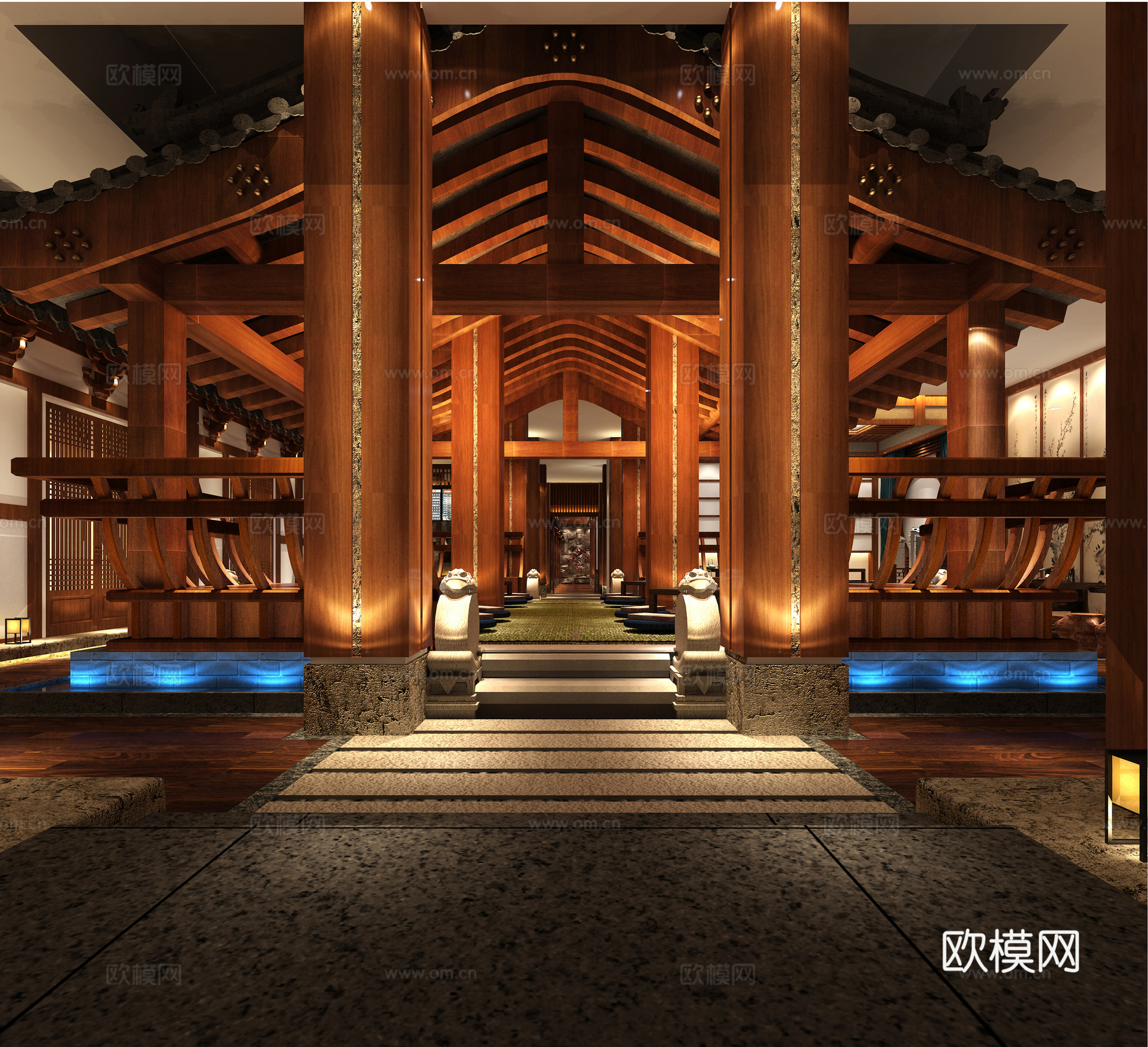 休闲区3d模型