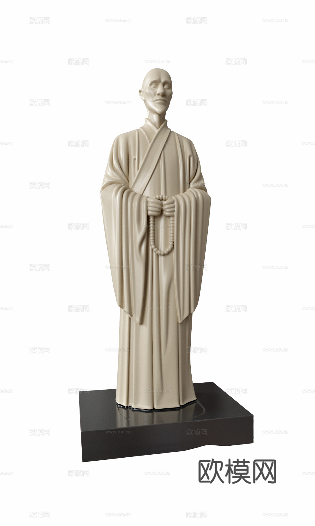 新中式弘一法师人物雕塑3d模型