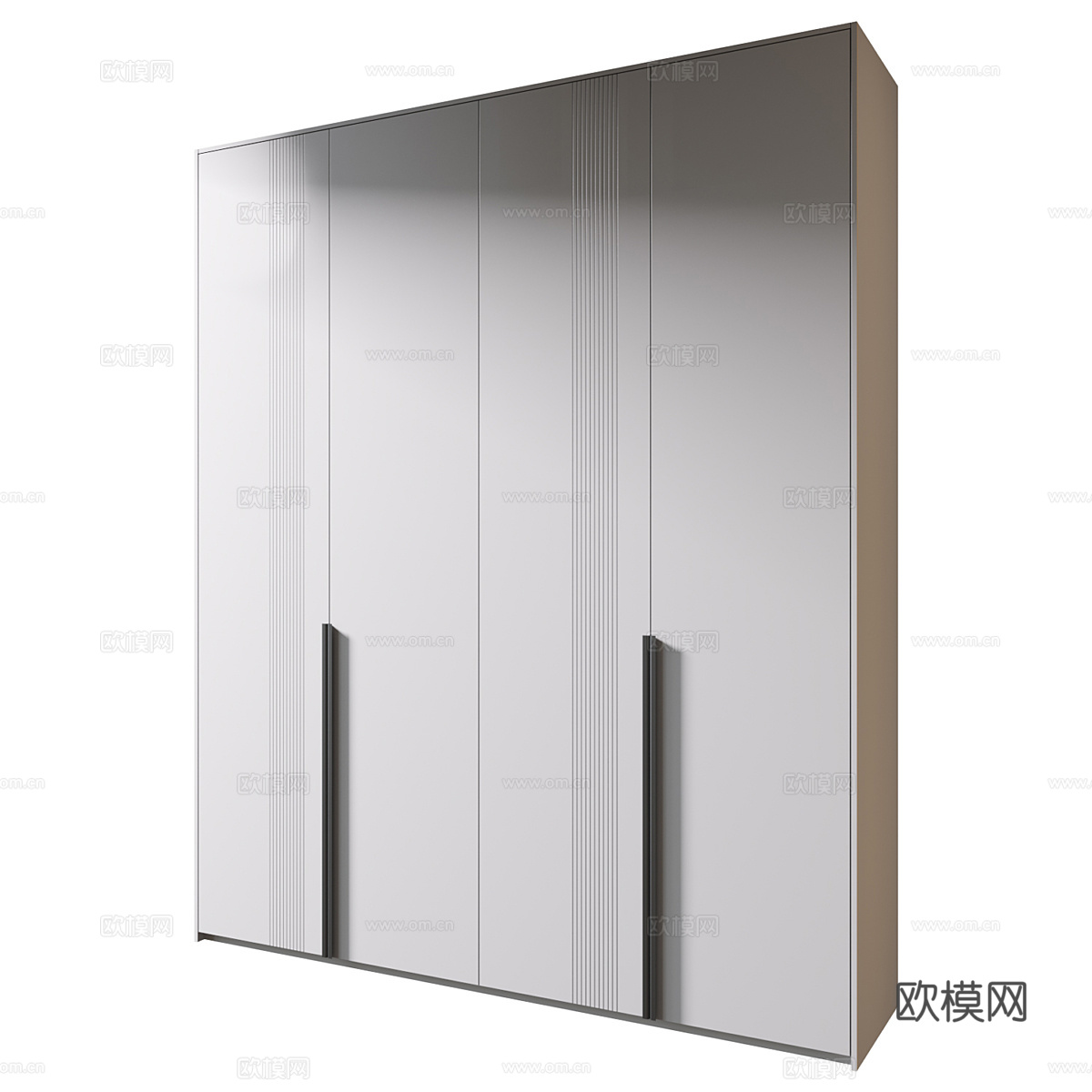 现代极简开门衣柜3d模型