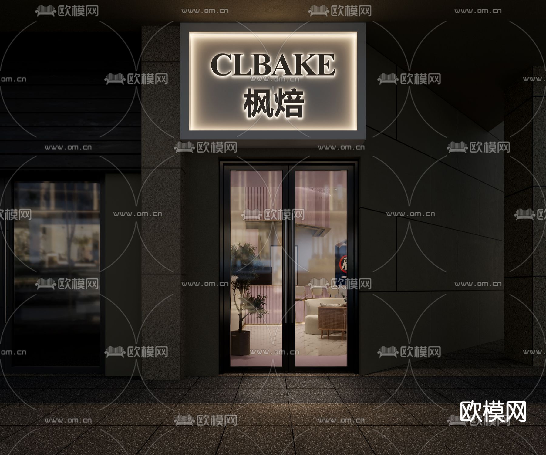 奶茶店门头 甜品店3d模型下载（渲染图3）