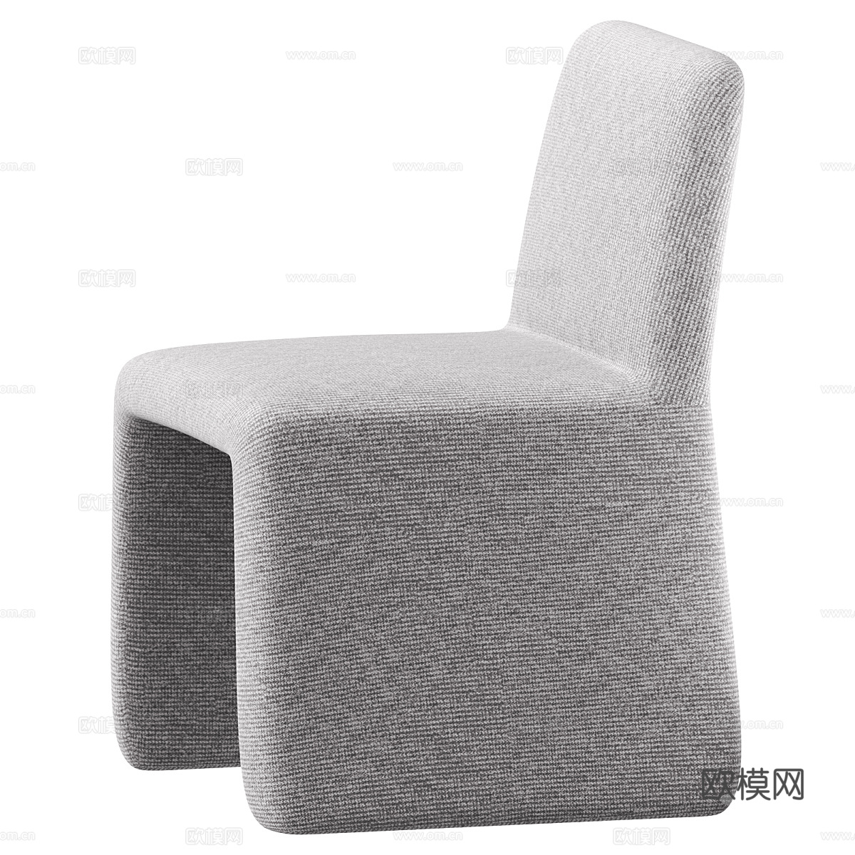 现代奶油风布艺单椅3d模型