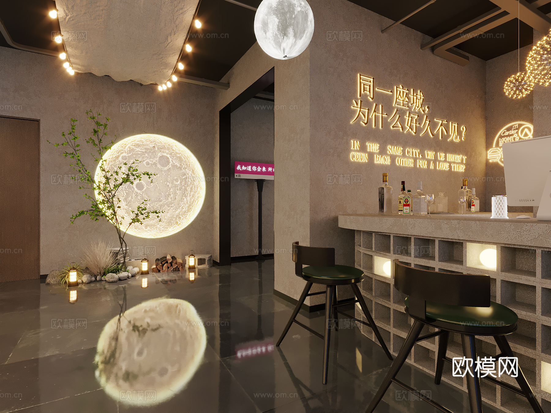 工业风精酿酒吧3d模型