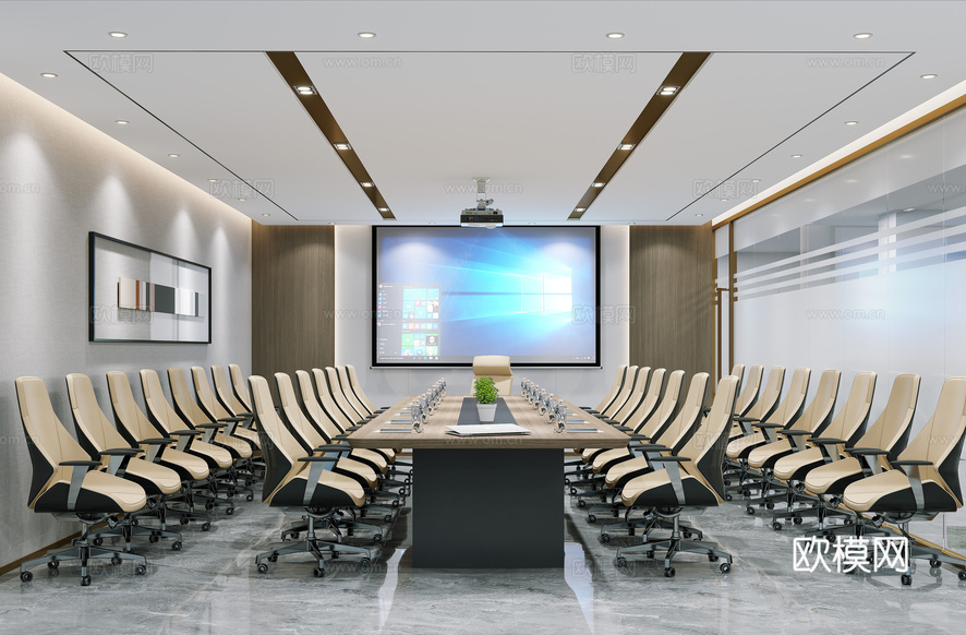 現(xiàn)代企業(yè)大會(huì)議室3d模型下載