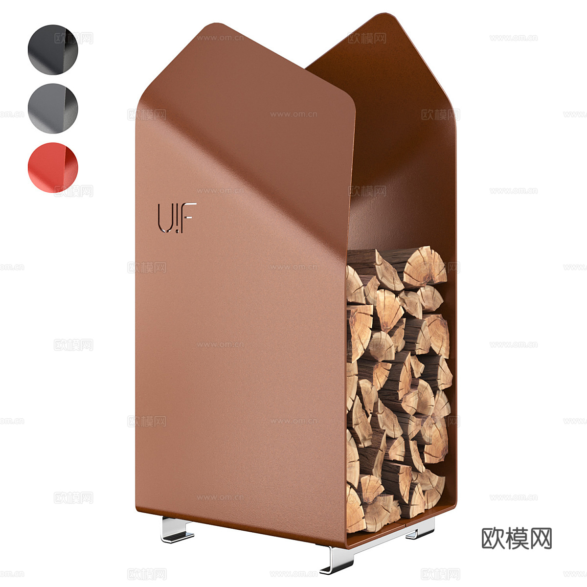 现代极简壁炉配件3d模型