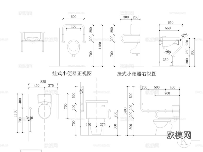 無障礙衛(wèi)生間 殘衛(wèi) 衛(wèi)生間扶手 潔具 殘衛(wèi)設(shè)施cad施工圖下載(渲染圖4)