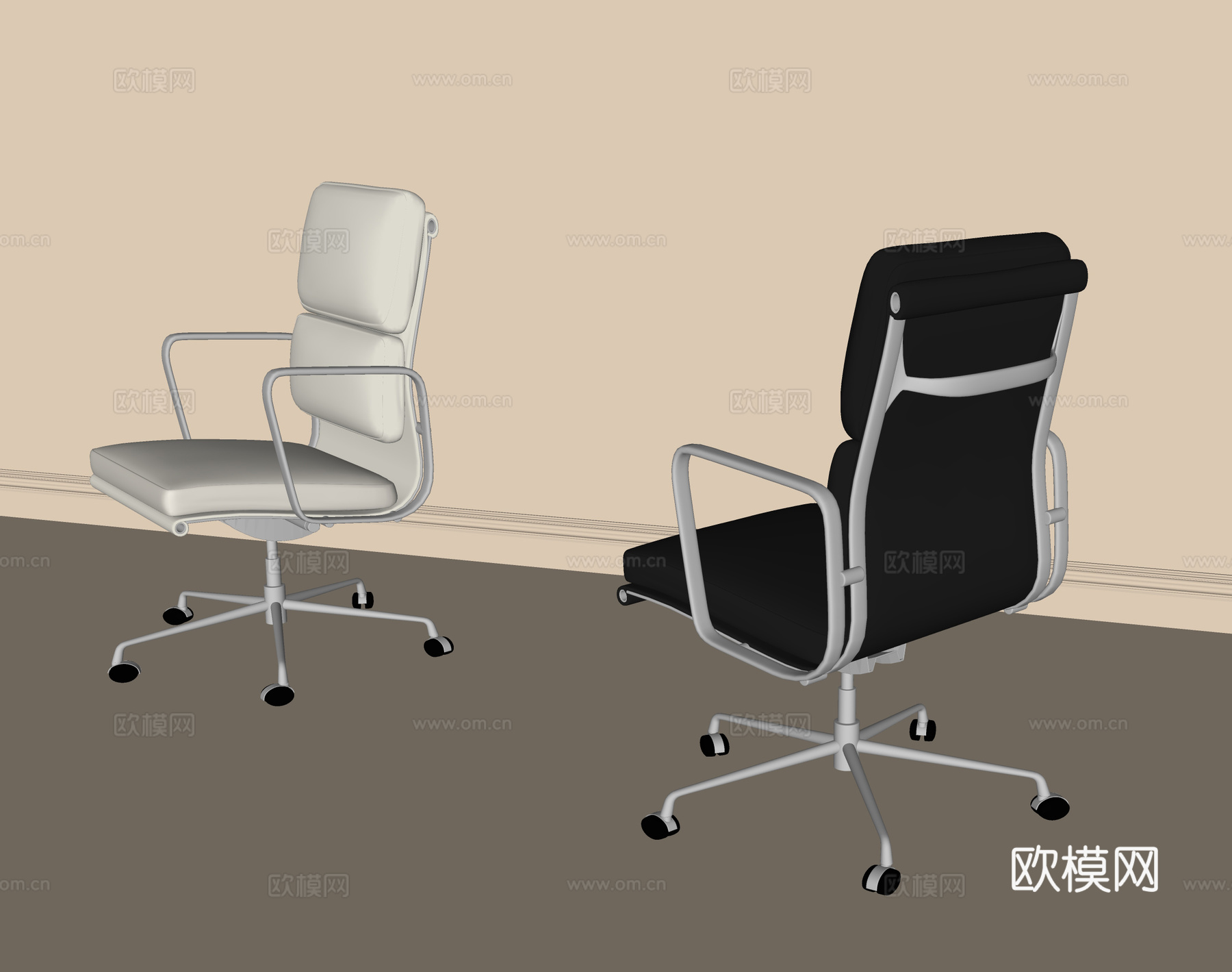 现代办公椅 单椅su模型下载（渲染图2）