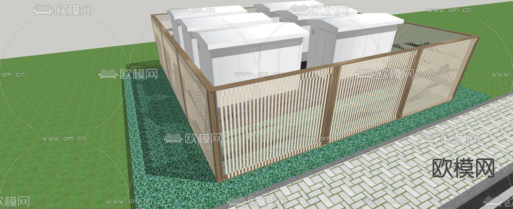 现代户外电箱su模型下载（渲染图3）