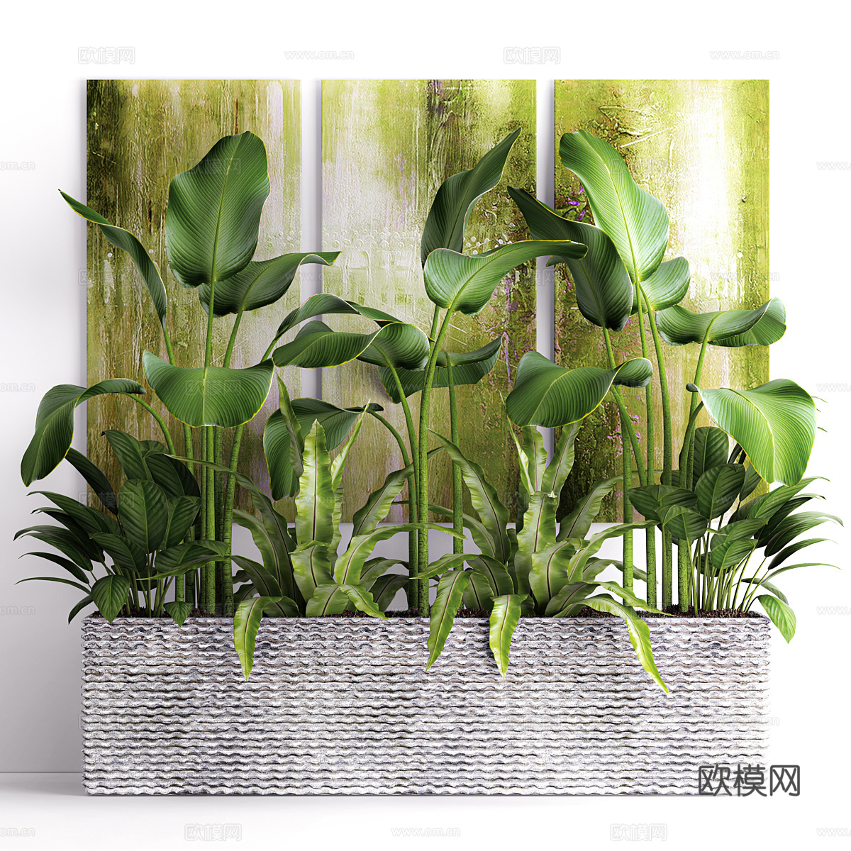 新中式绿植盆栽3d模型