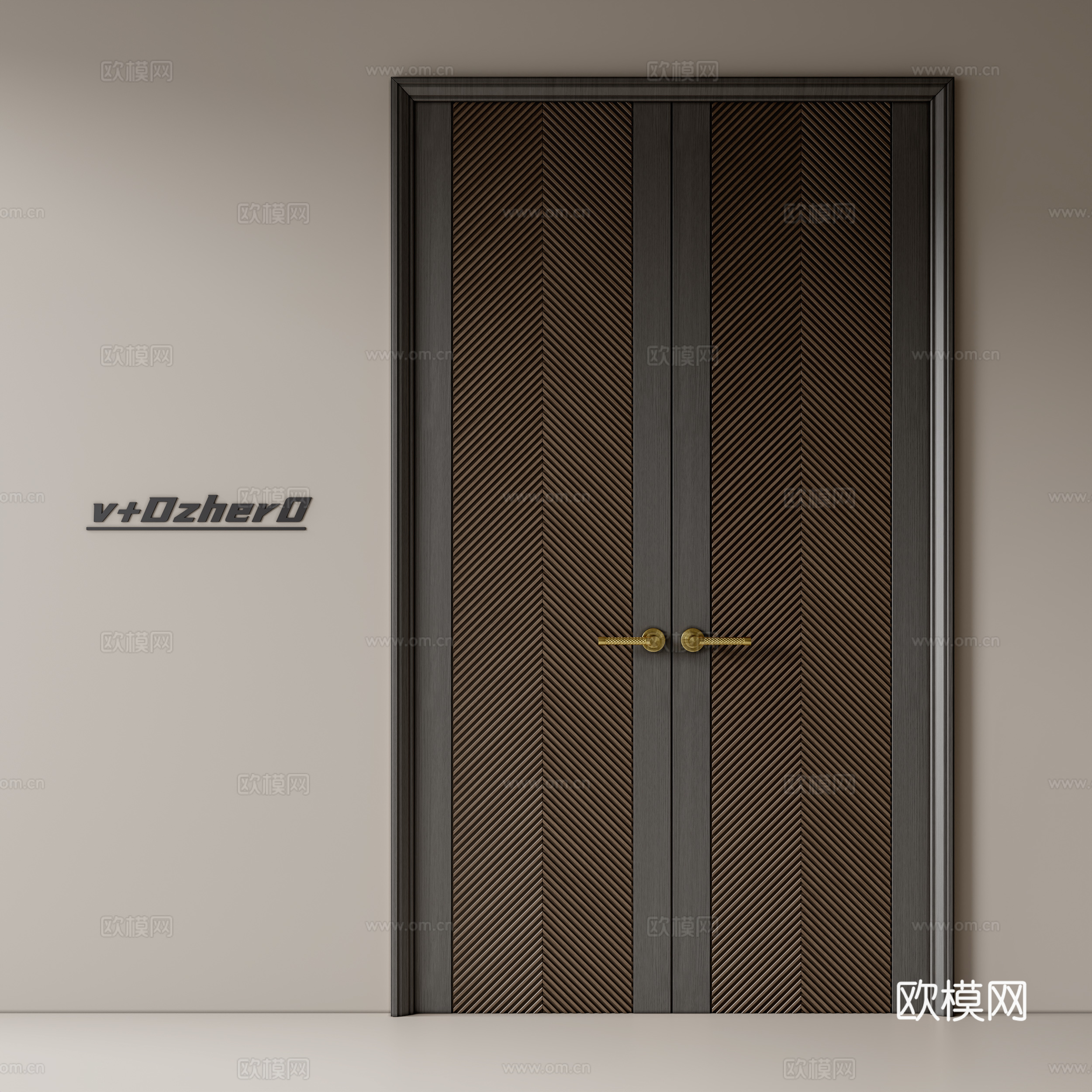 现代双开门3d模型