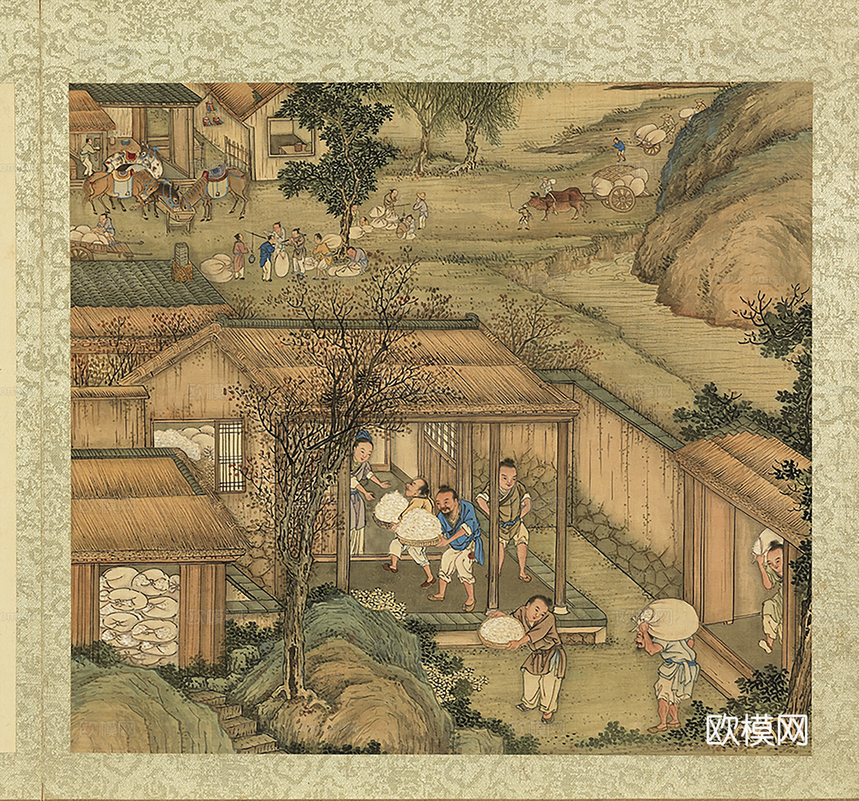 中式人物装饰画贴图