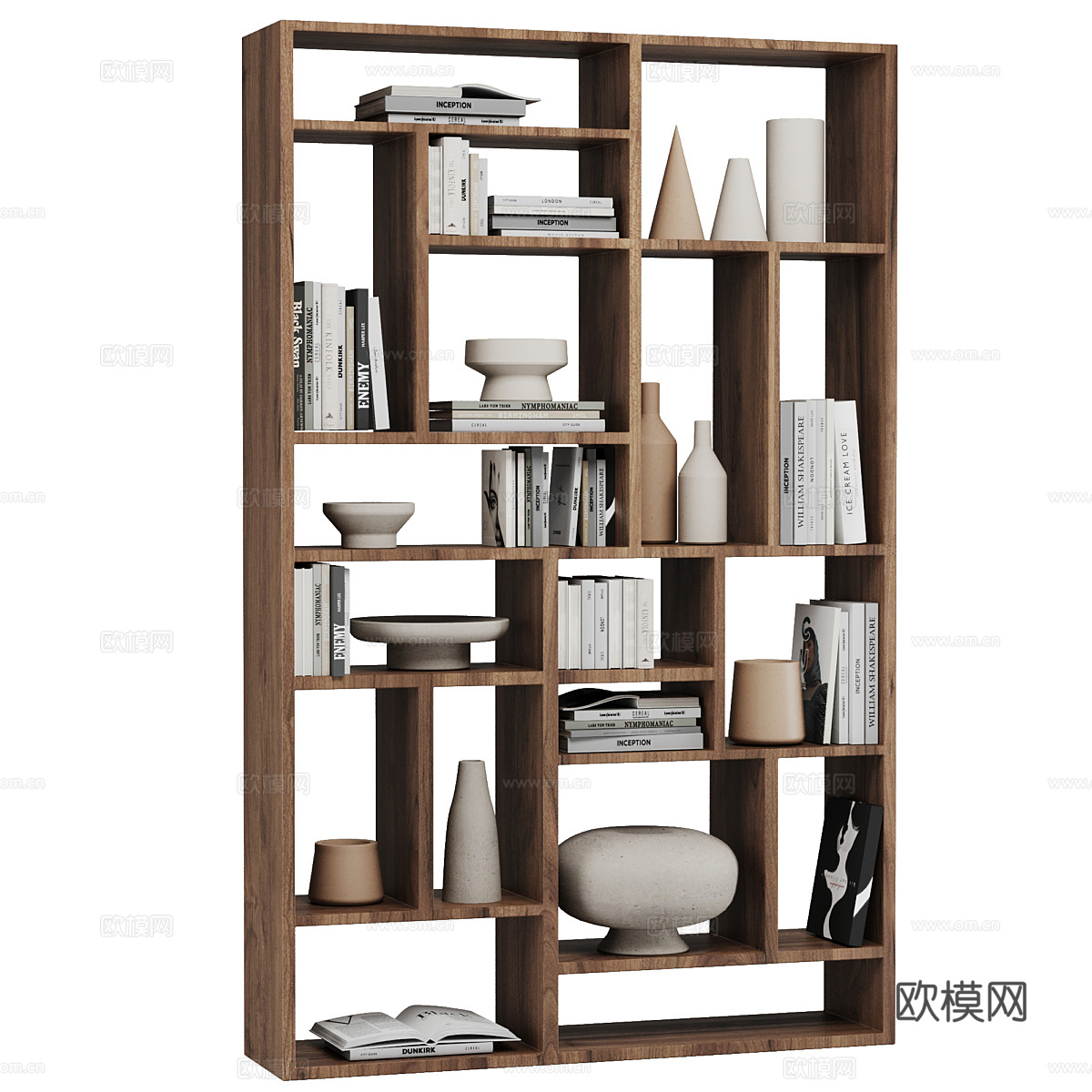 现代意式极简装饰架 书架3d模型