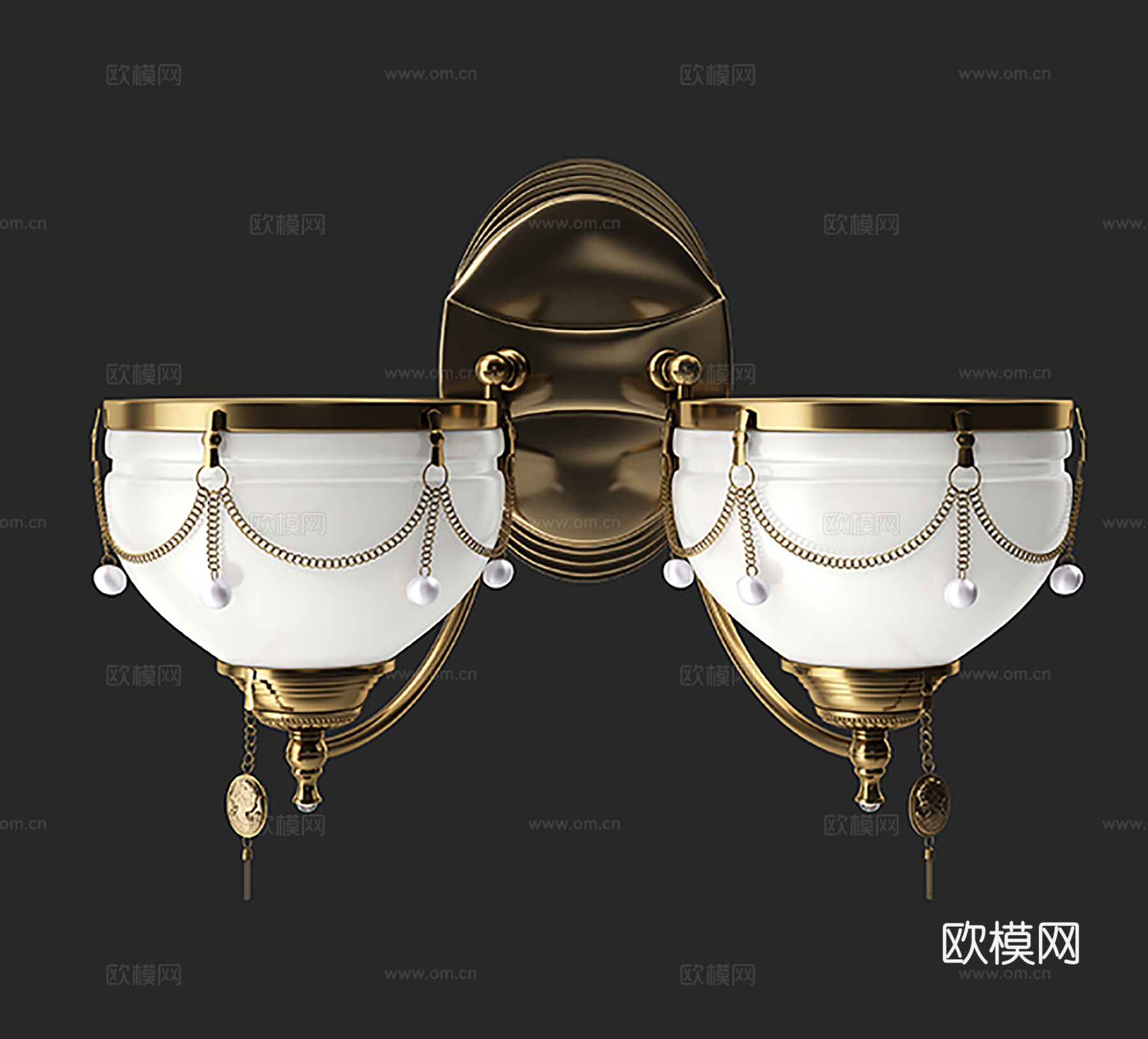 简欧壁灯 陶瓷金属壁灯 床头壁灯su模型
