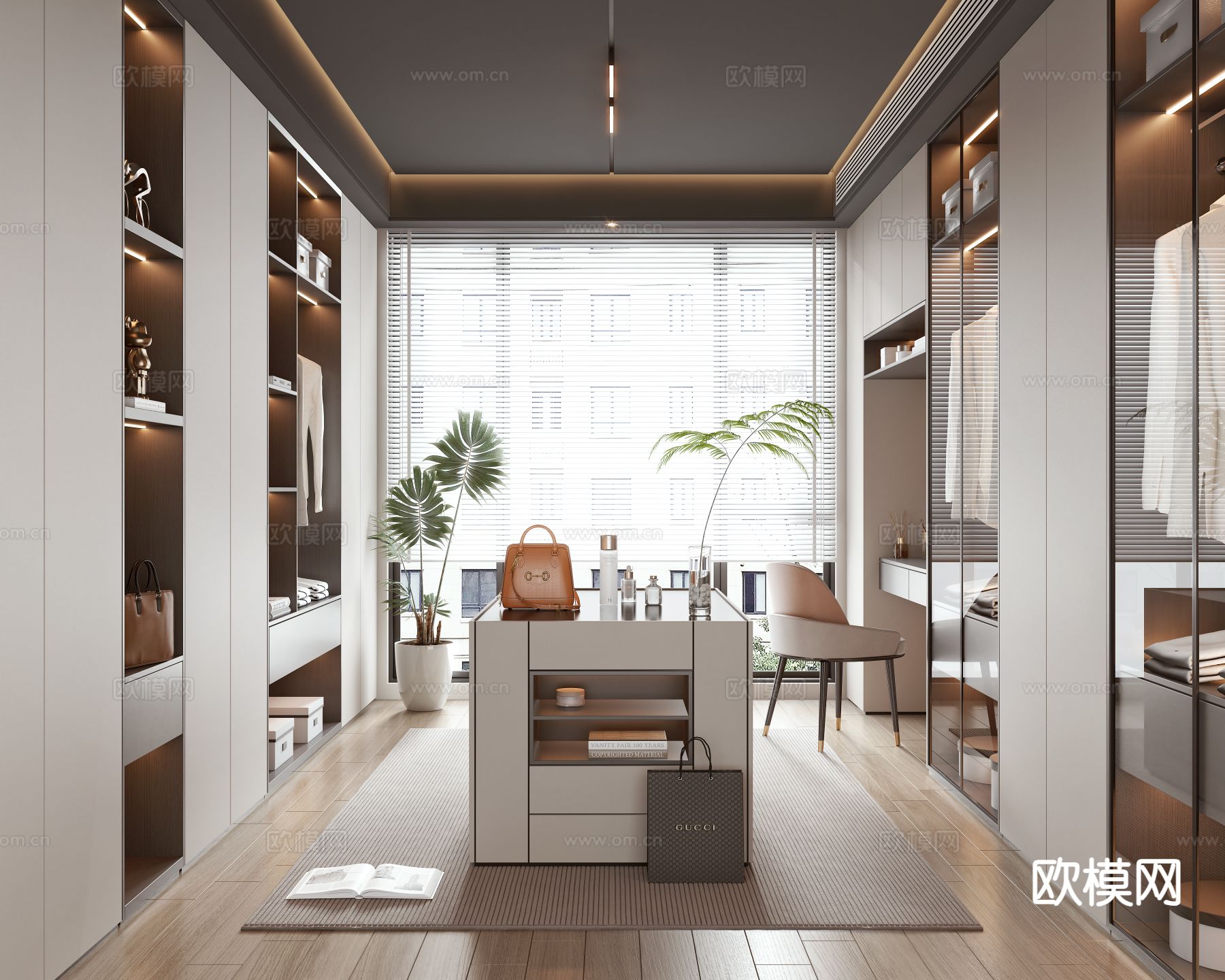 现代衣帽间3d模型下载