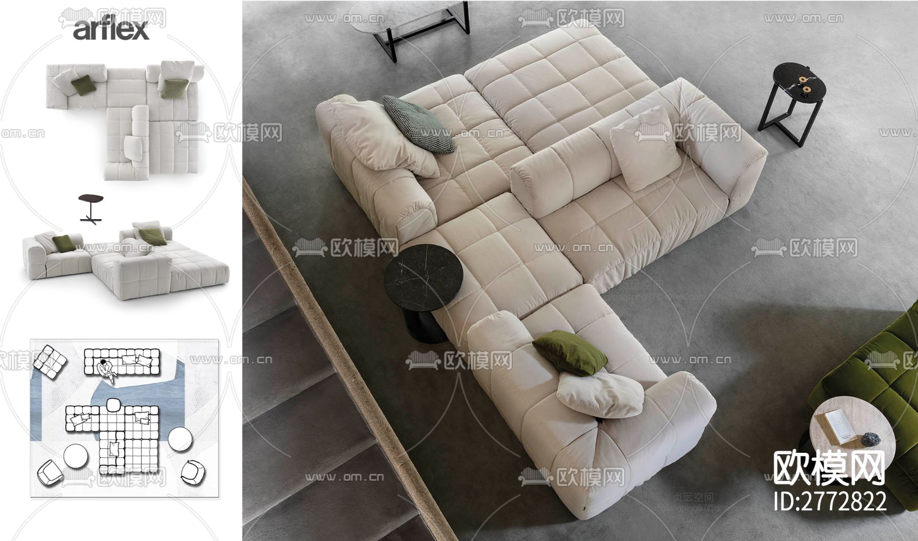 沙发cad图块下载（渲染图3）