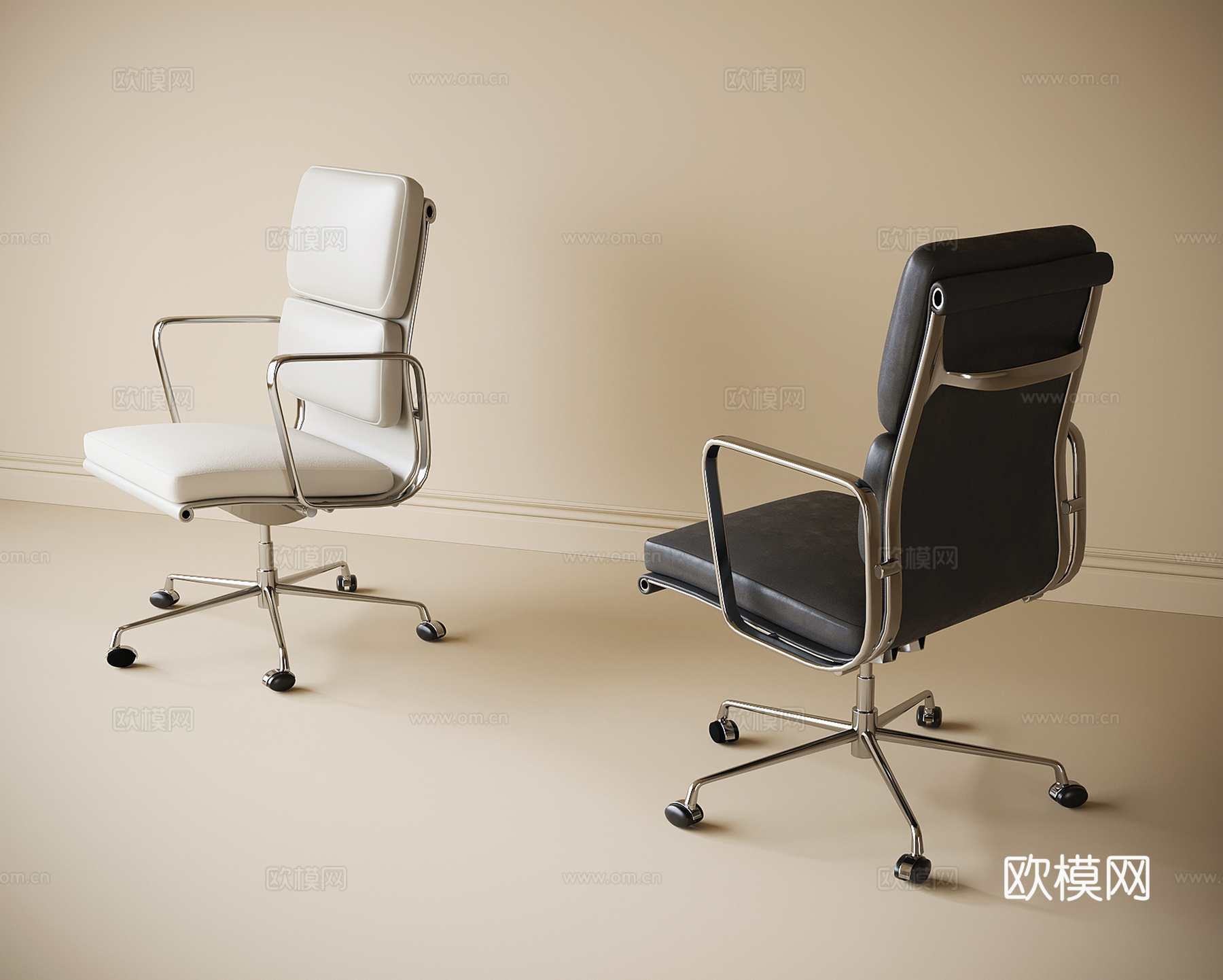 现代办公椅 单椅su模型下载（渲染图1）