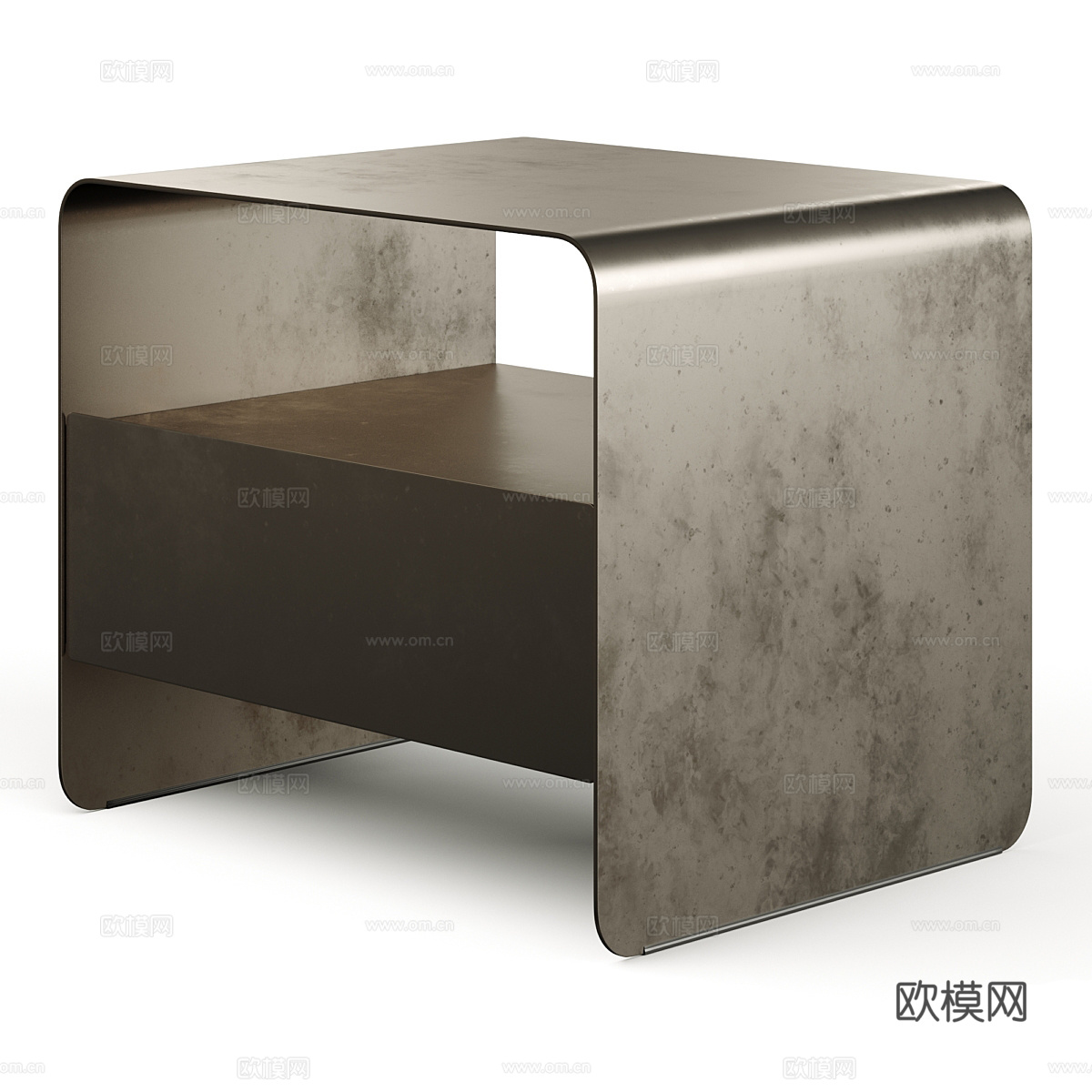 现代轻奢金属床头柜3d模型