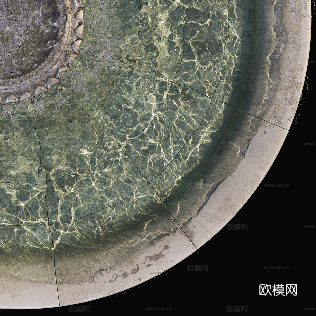 美式经典户外喷泉3d模型