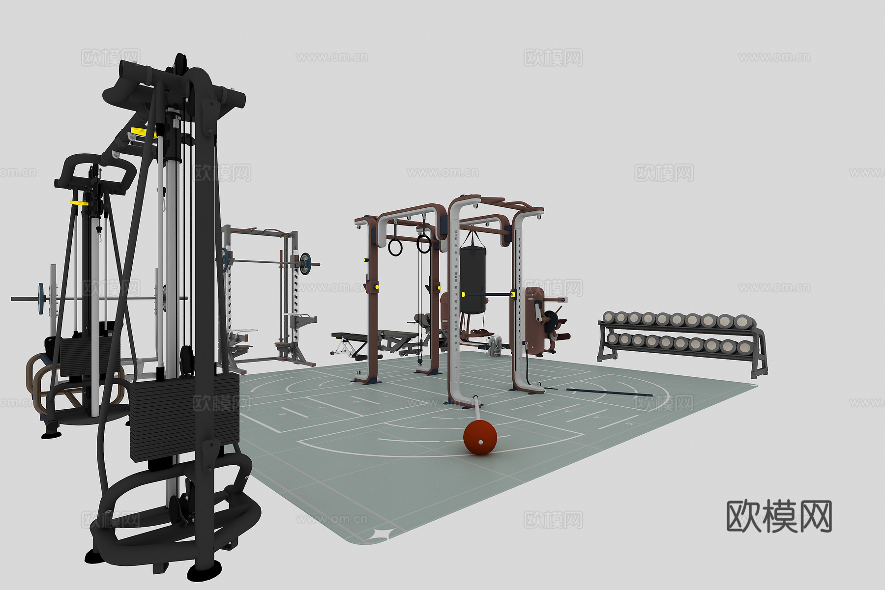 泰诺健Technogym综合训练器 力量训练器材3d模型