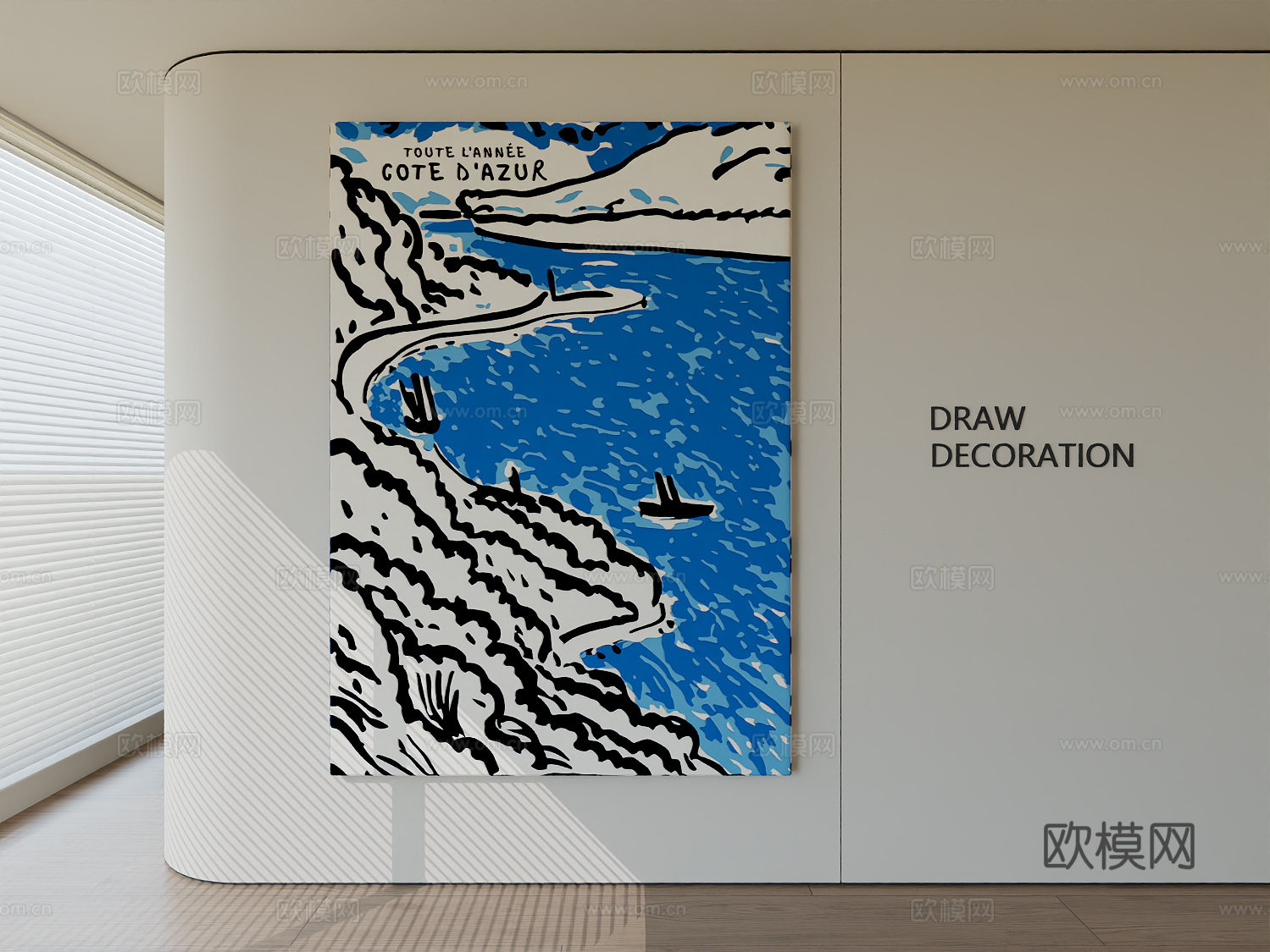 现代简约极简抽象艺术挂画3d模型
