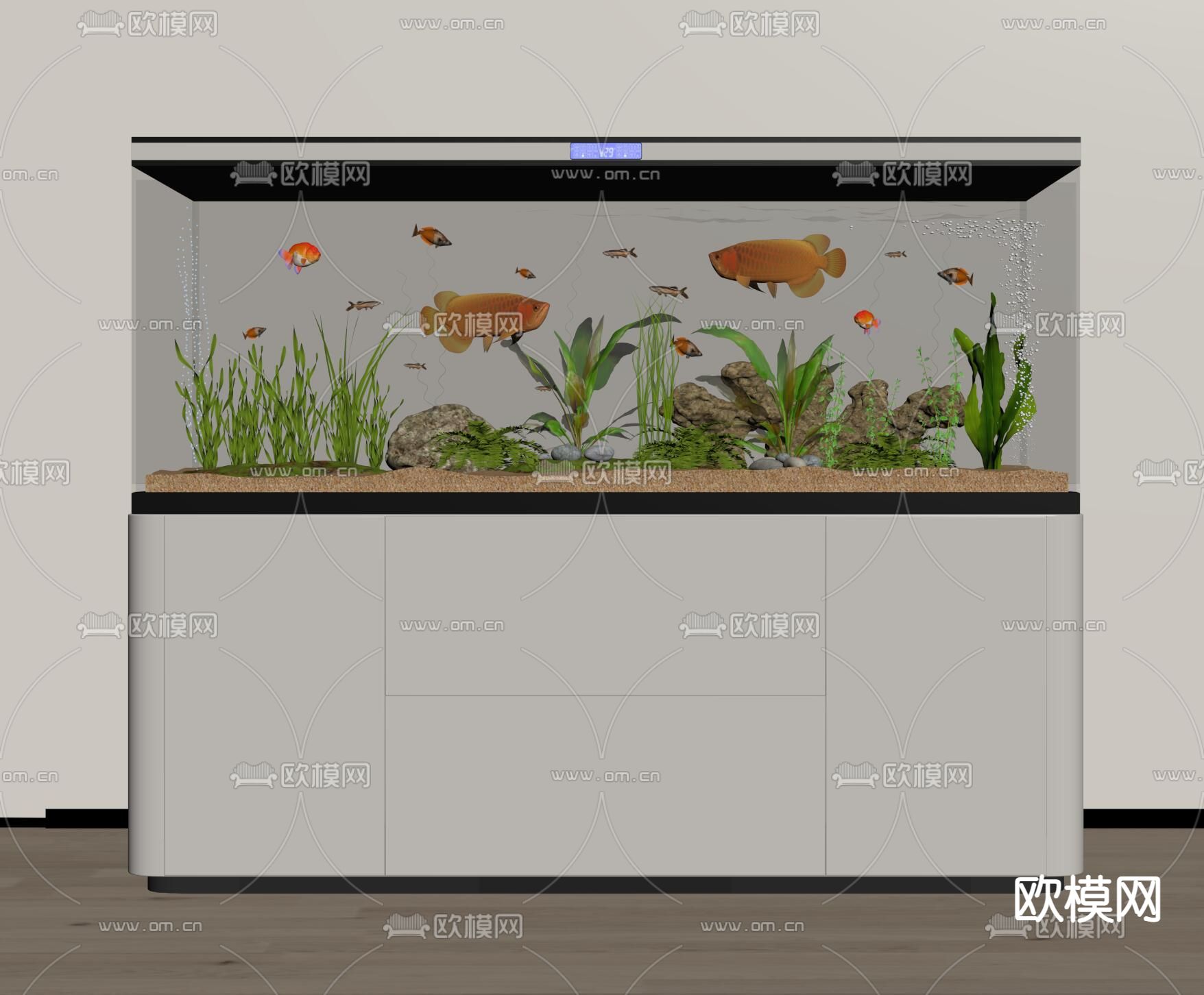 鱼缸 水族su模型下载（渲染图1）