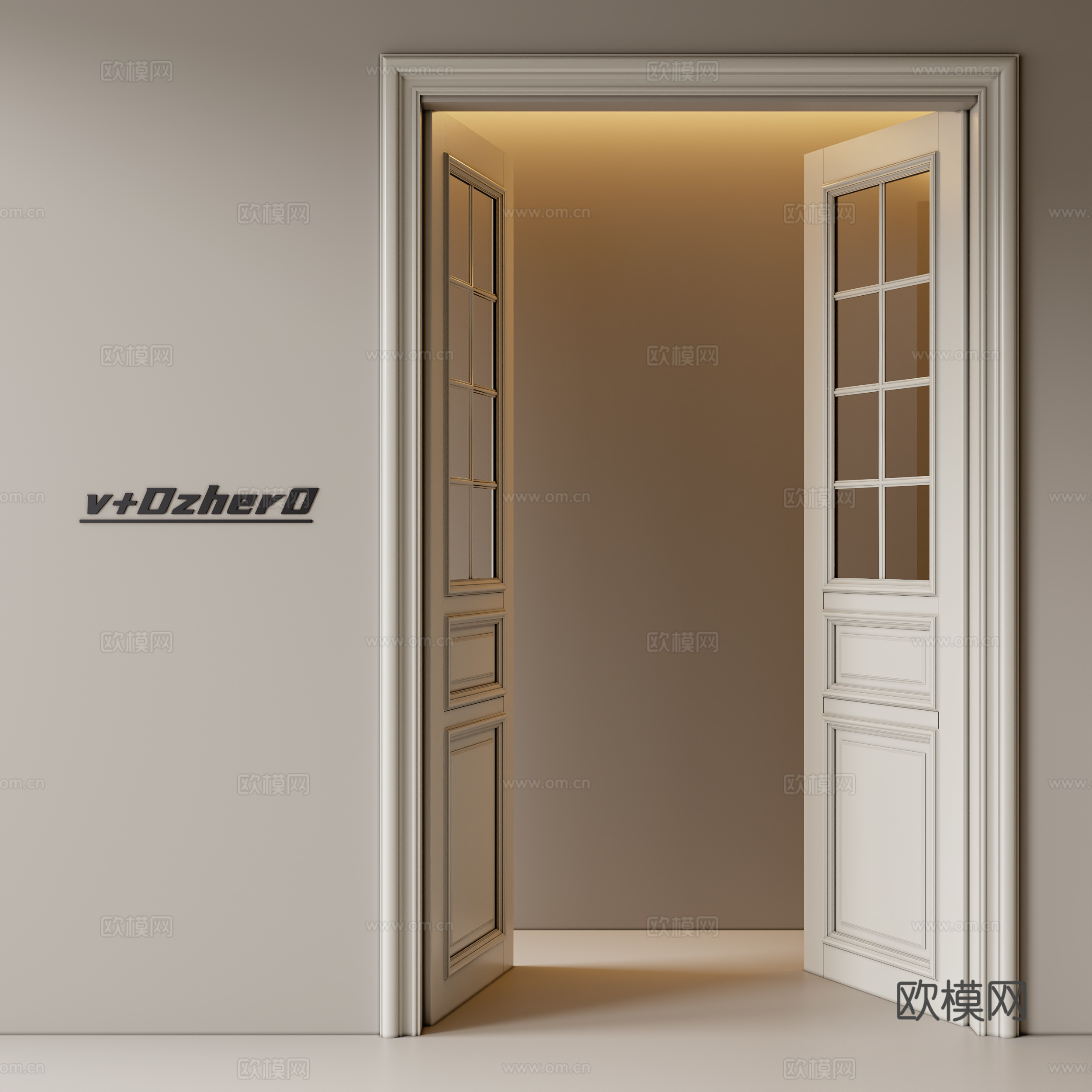 现代双开门3d模型
