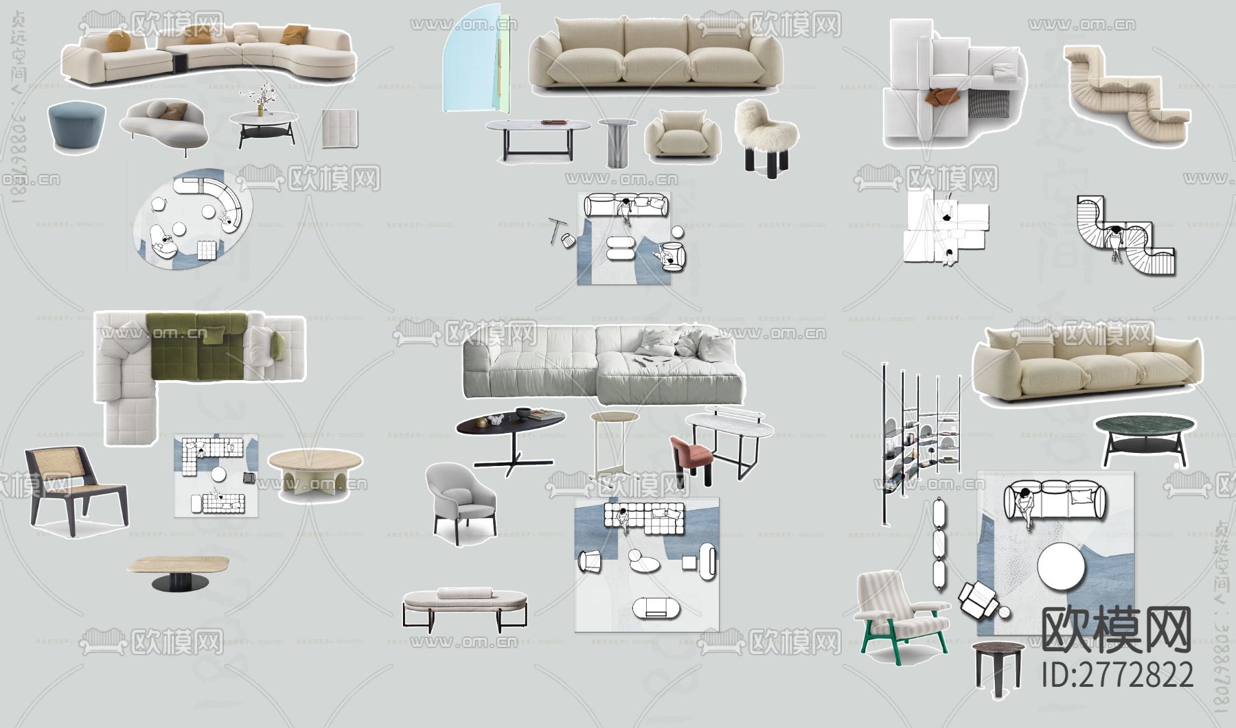 沙发cad图块下载（渲染图1）