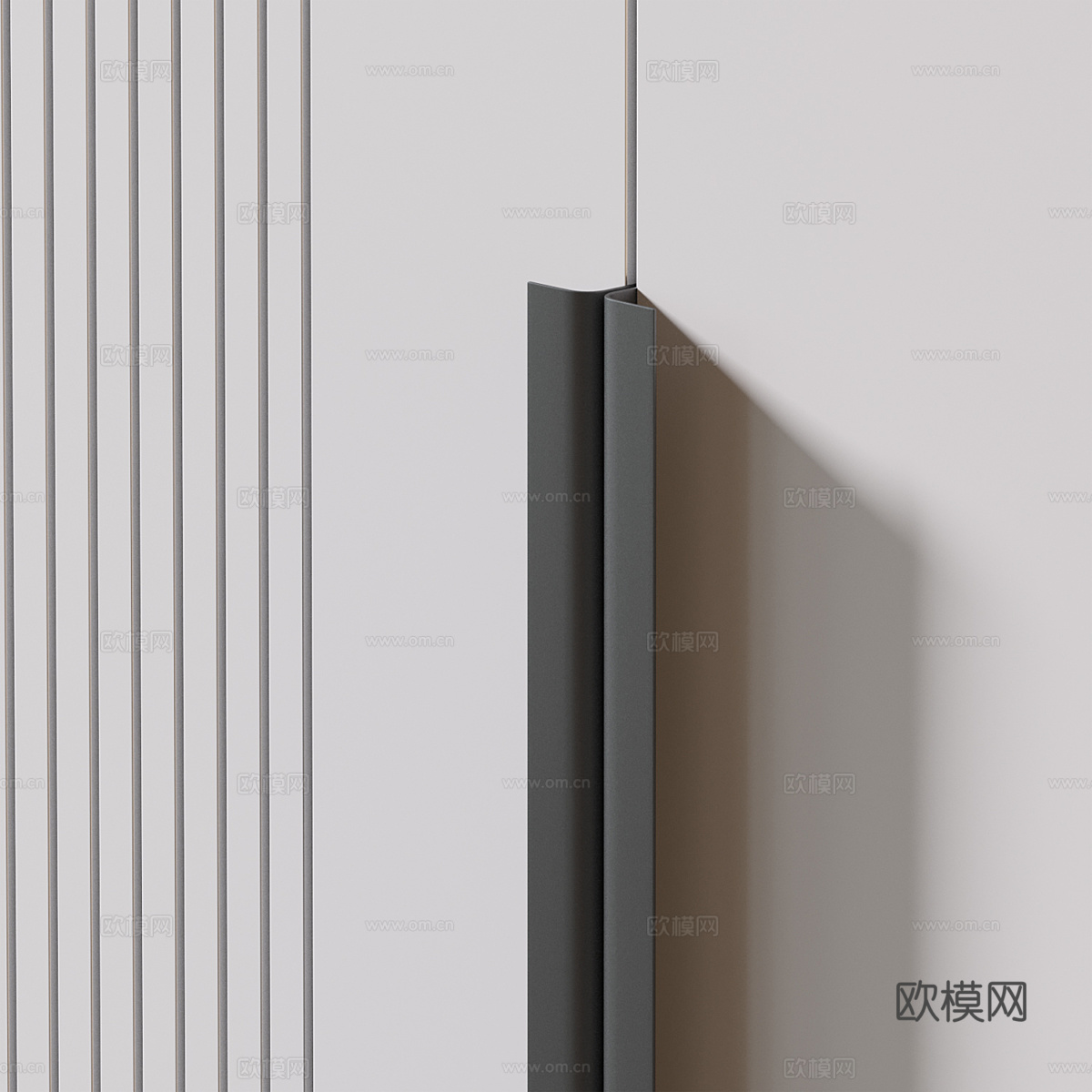 现代极简开门衣柜3d模型