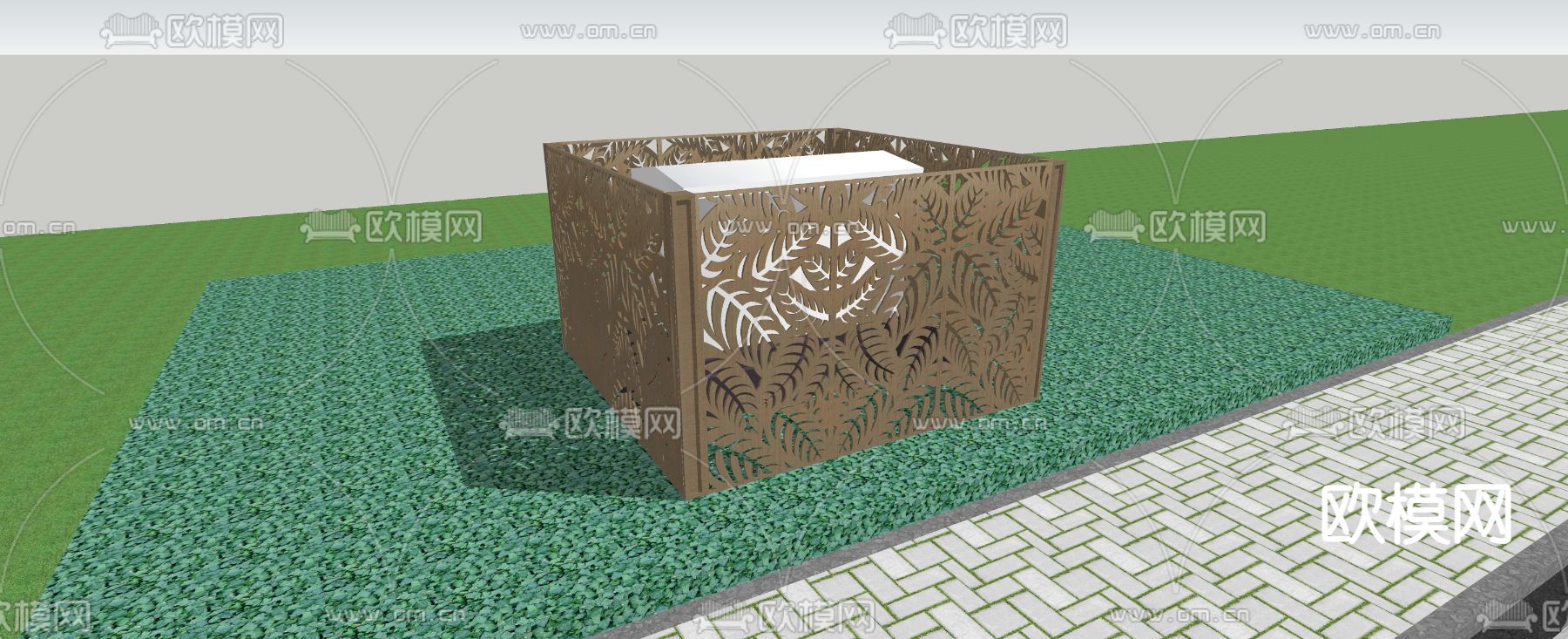 现代户外电箱su模型下载（渲染图3）