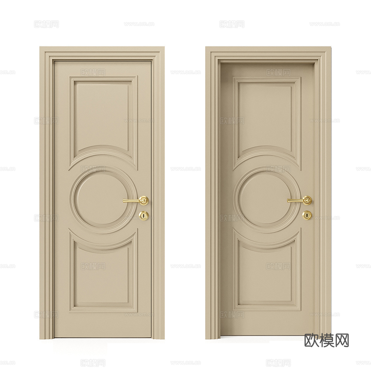 法式简约单开门 卧室门 简约门 单开门3d模型