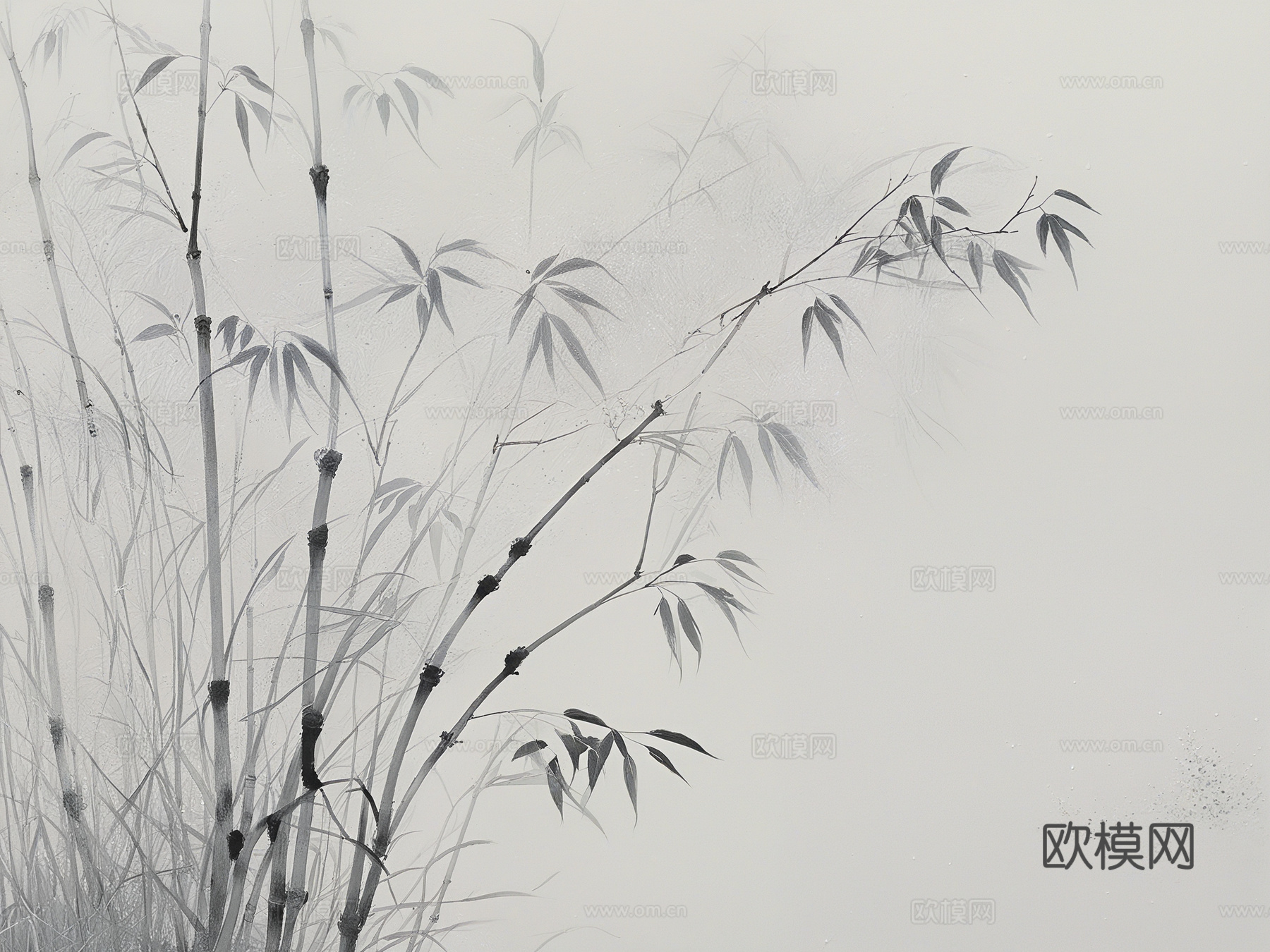 新中式竹子壁画