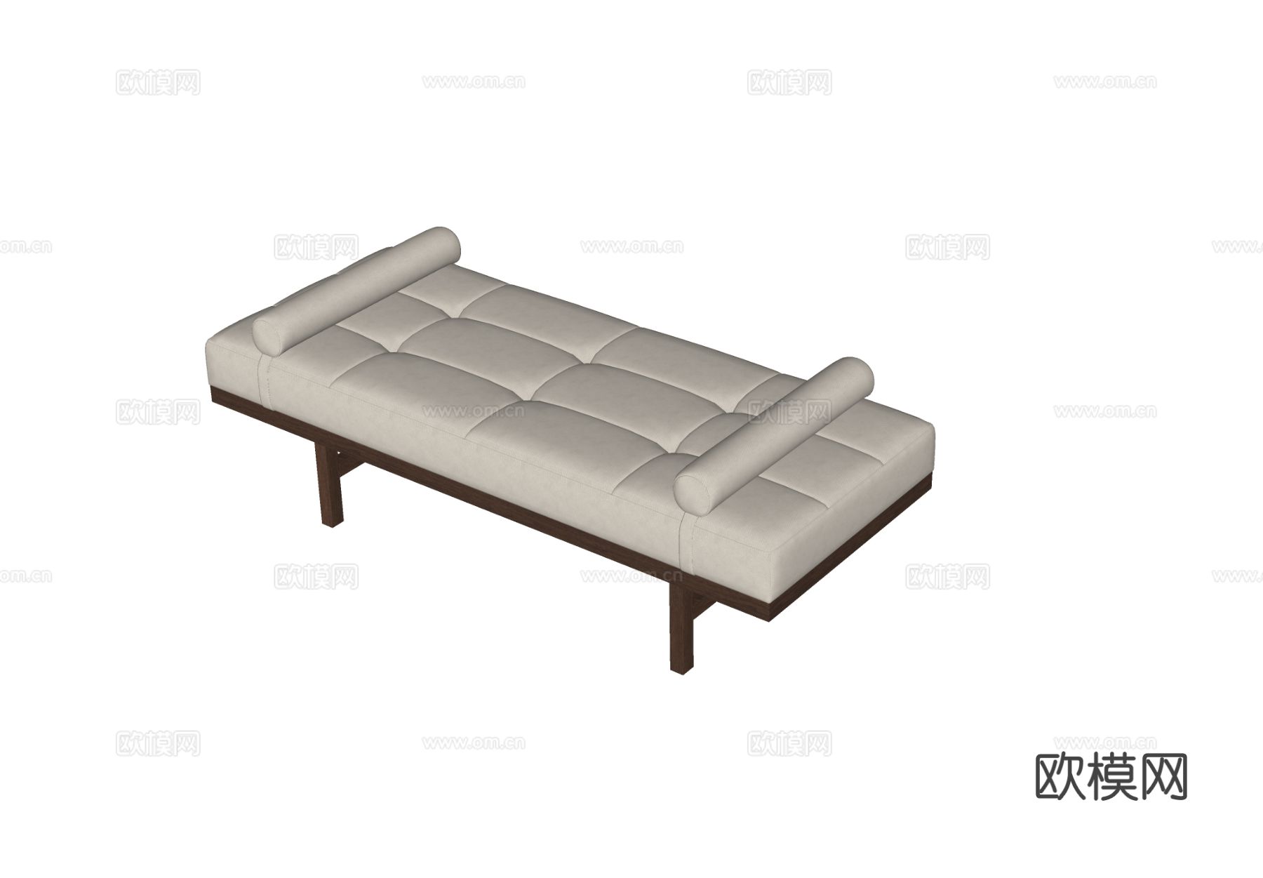现代床尾凳 长凳su模型下载（渲染图1）