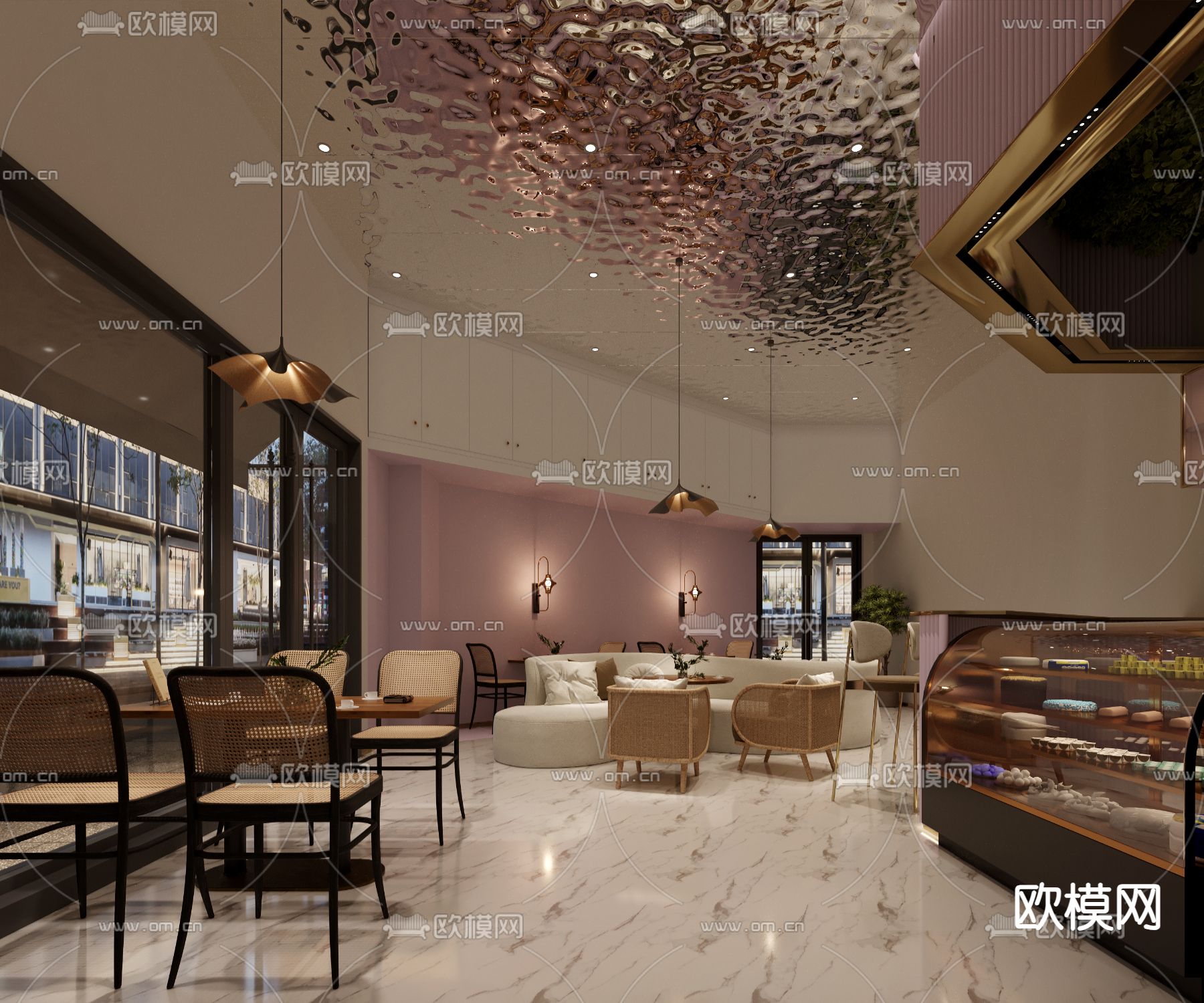 奶茶店门头 甜品店3d模型下载（渲染图4）