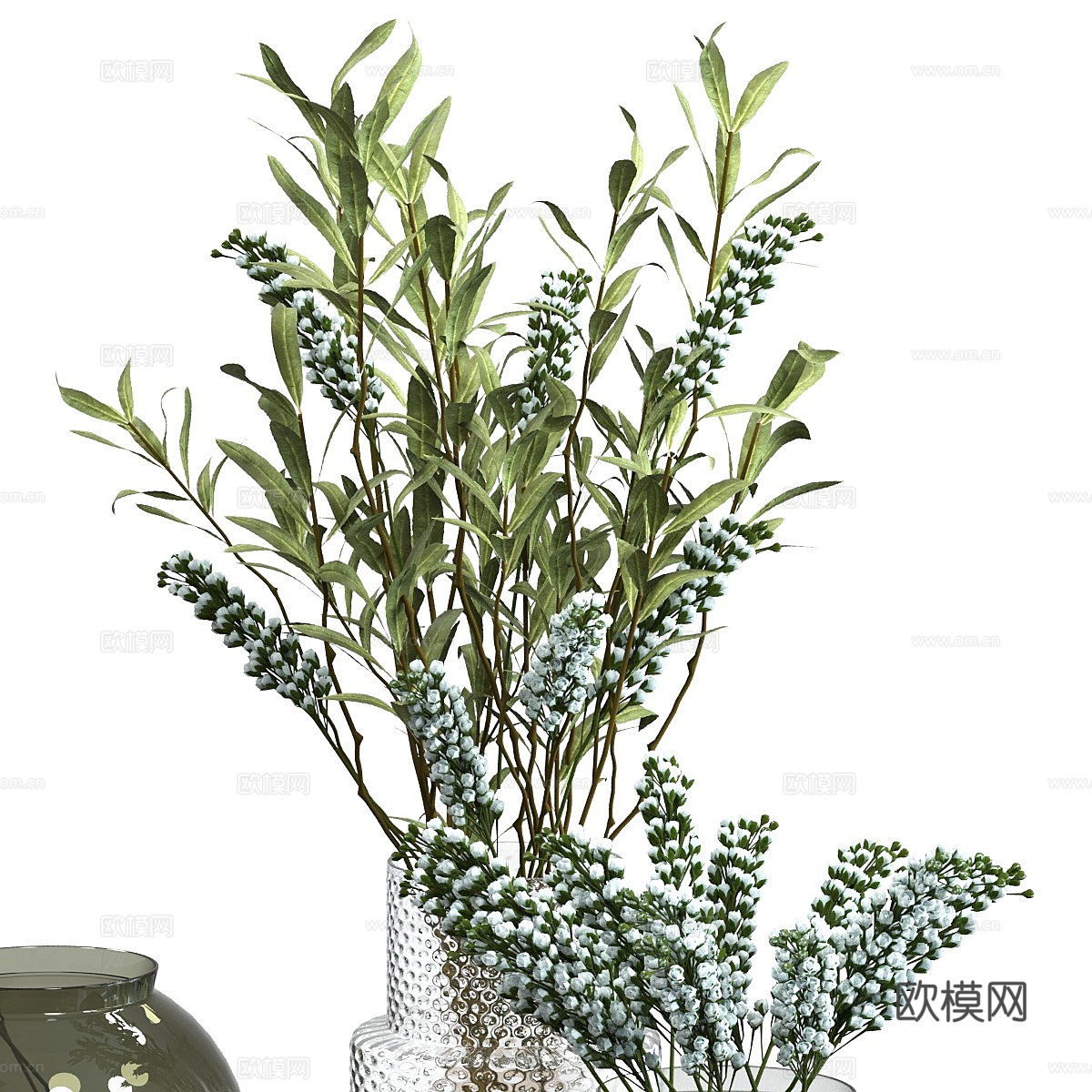 现代极简花瓶花艺3d模型
