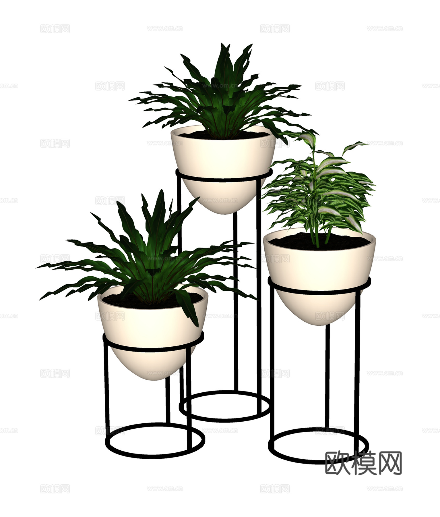 现代绿植  植物装饰组合 室内盆栽盆景su模型