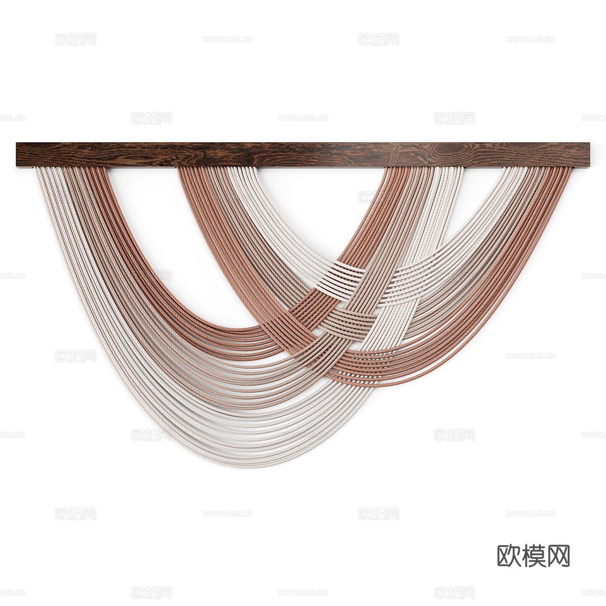 新中式侘寂花边挂饰3d模型