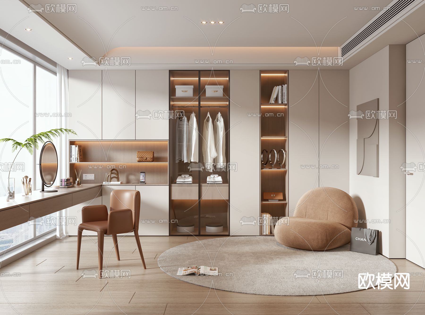 现代衣帽间3d模型下载