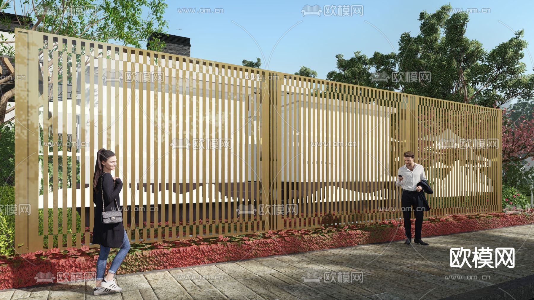 现代户外电箱su模型下载（渲染图1）