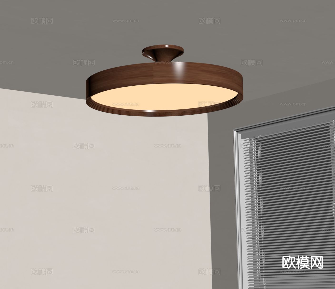 中古风吸顶灯su模型下载（渲染图1）