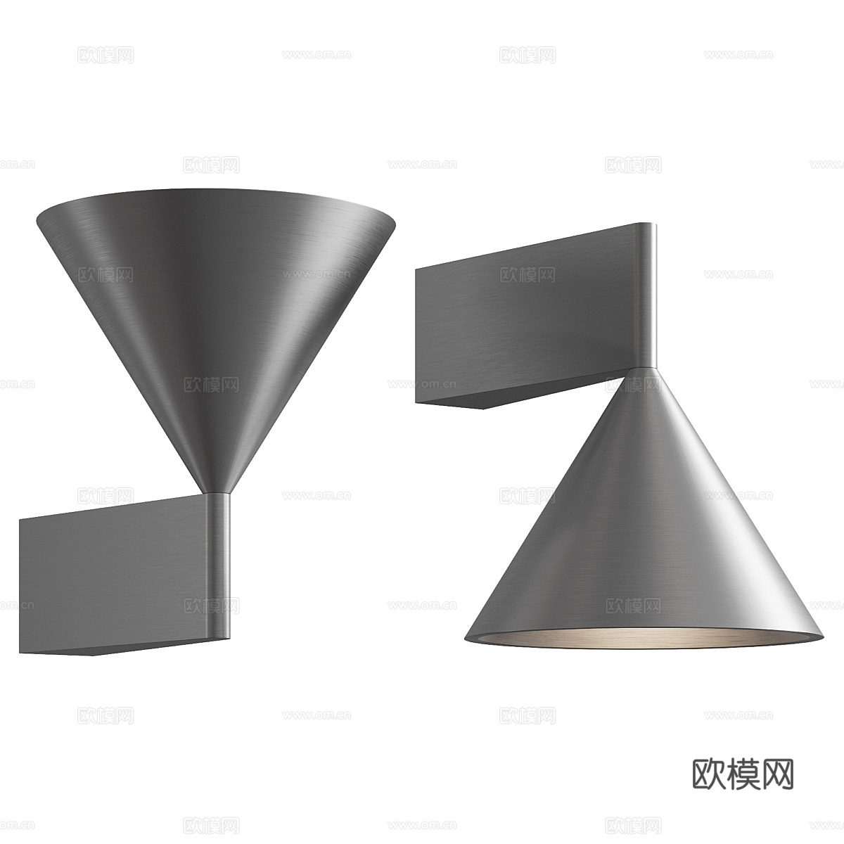 现代极简金属圆锥装饰壁灯3d模型