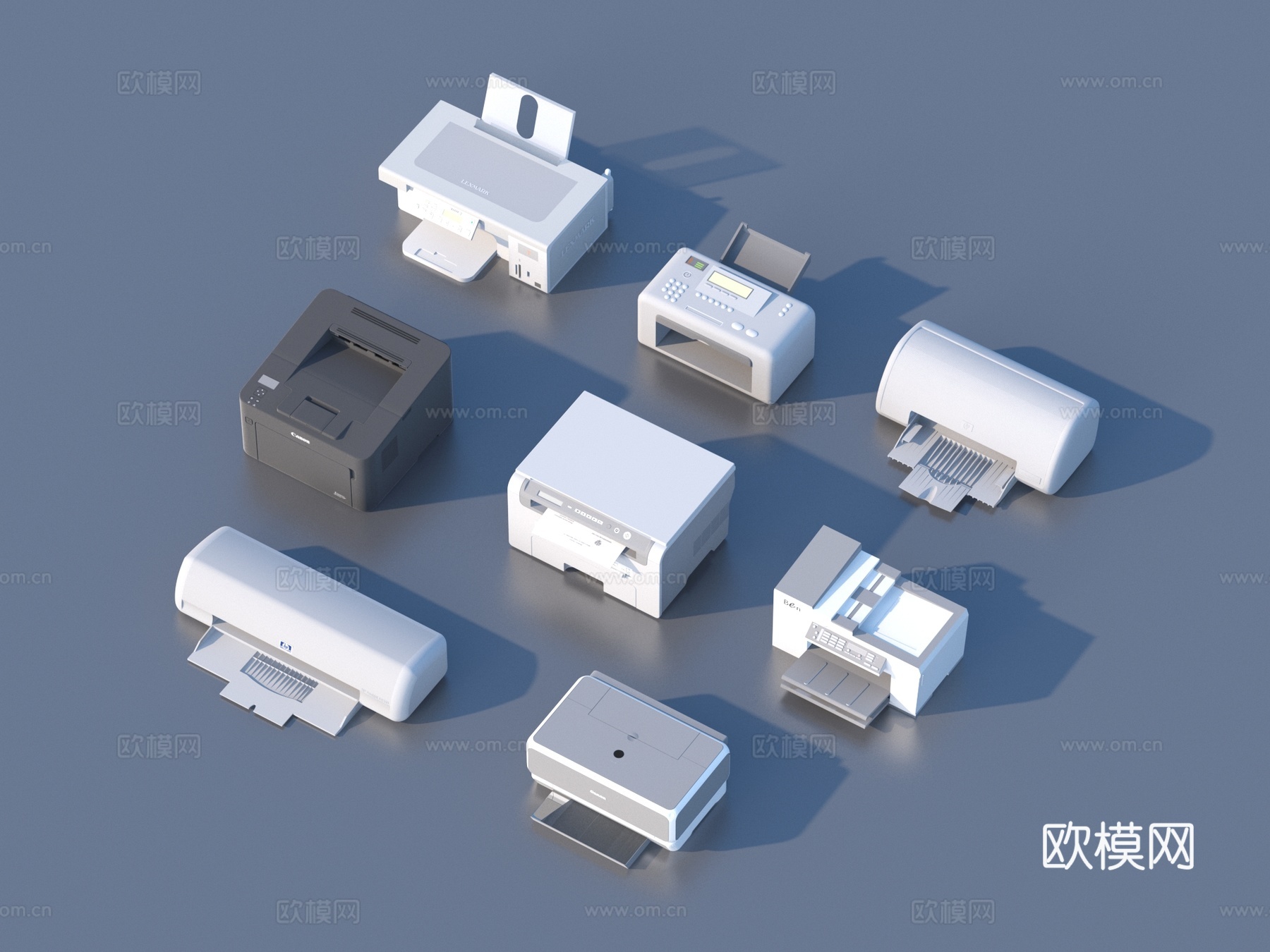打印机 复印机 扫描机  办公设备3d模型
