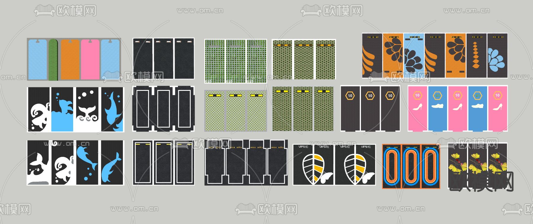 停车场停车位su模型下载（渲染图2）