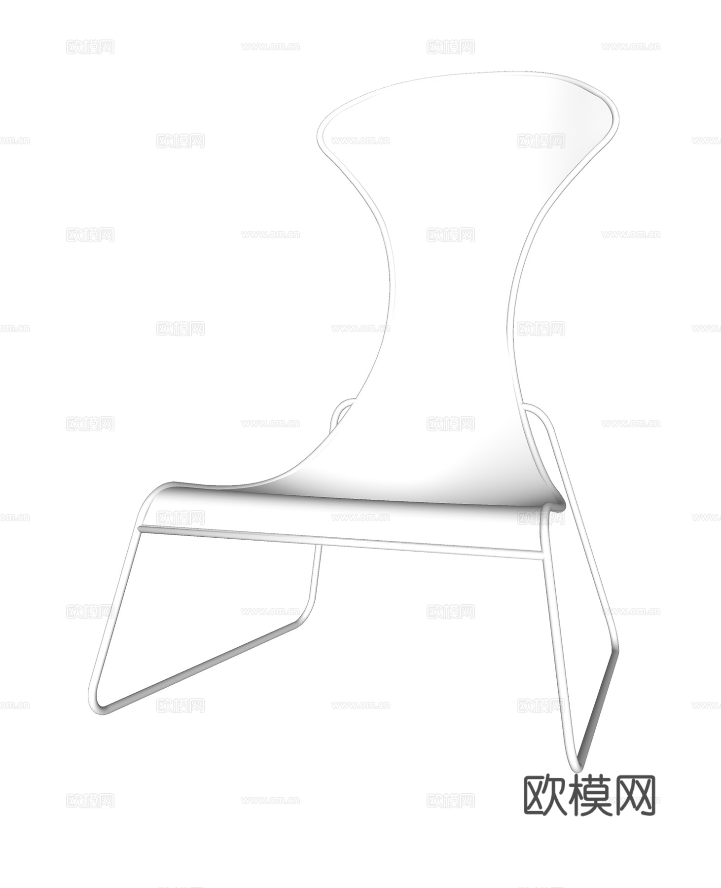 现代室外休闲椅 镂空编织椅 铁艺单椅su模型