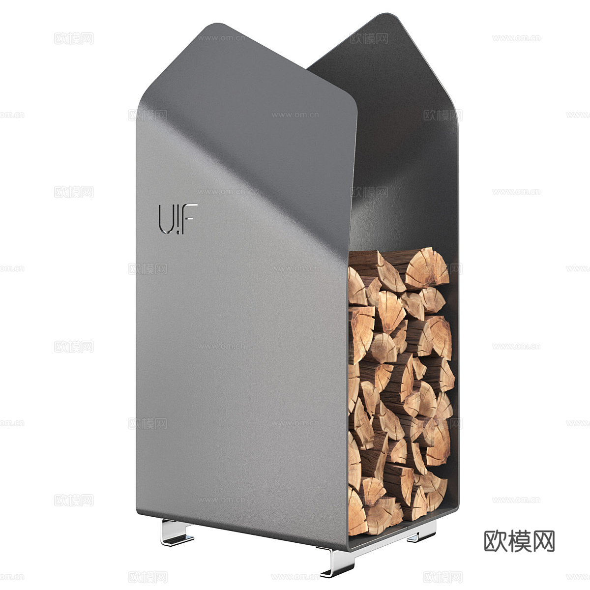 现代极简壁炉配件3d模型
