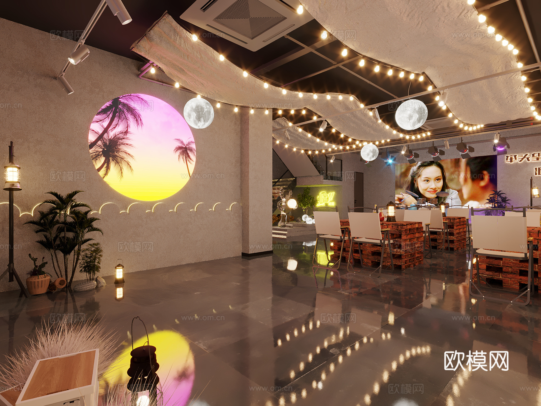 工业风精酿酒吧3d模型