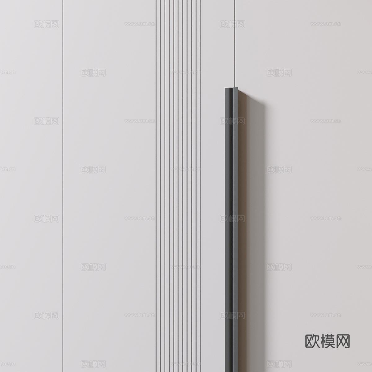 现代极简开门衣柜3d模型
