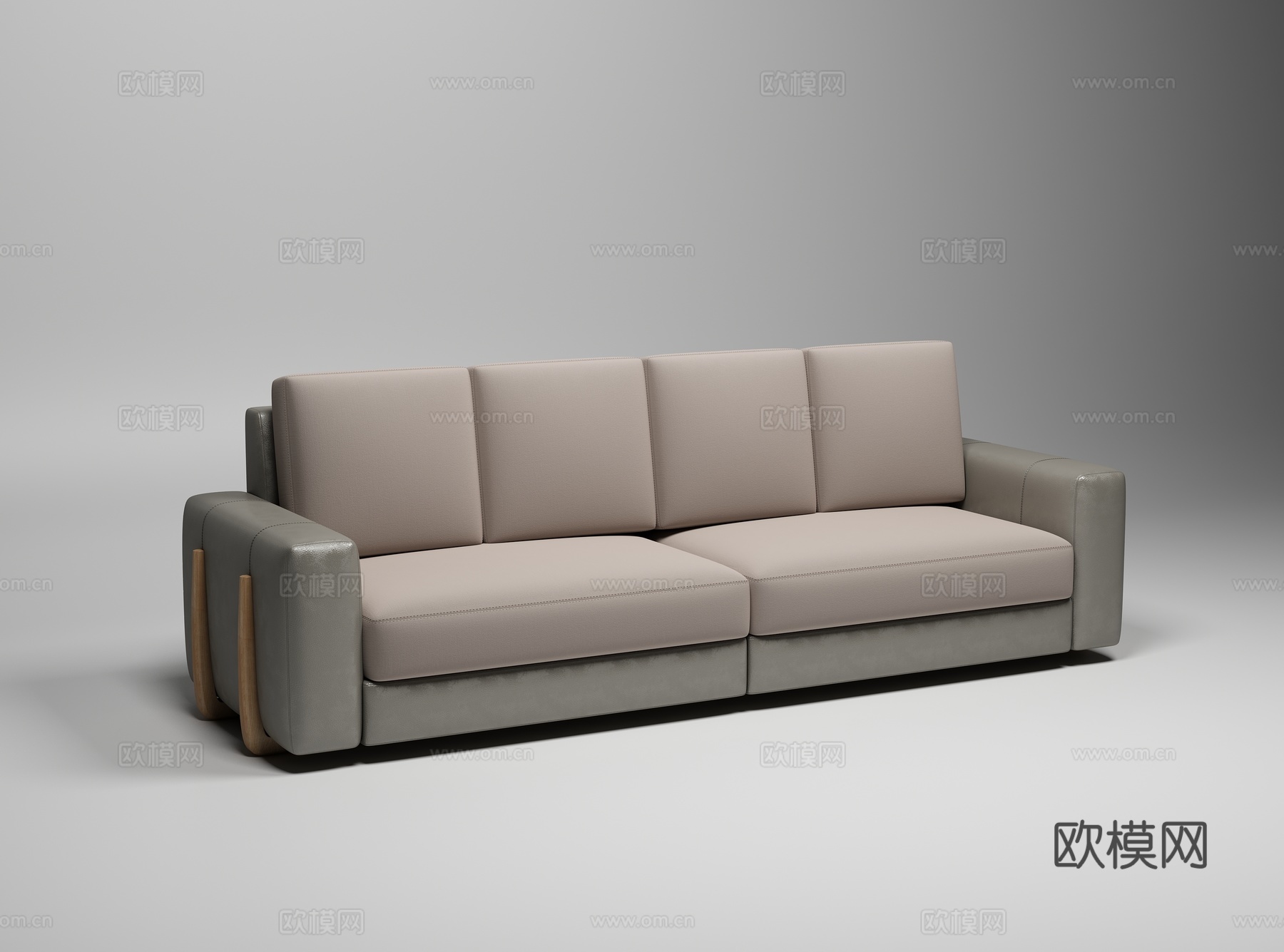 现代客厅三位沙发3d模型